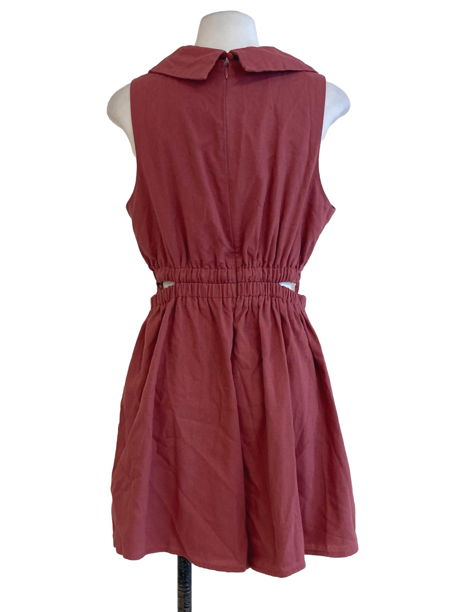 Coral Pink Cut Out V-Neck Romper