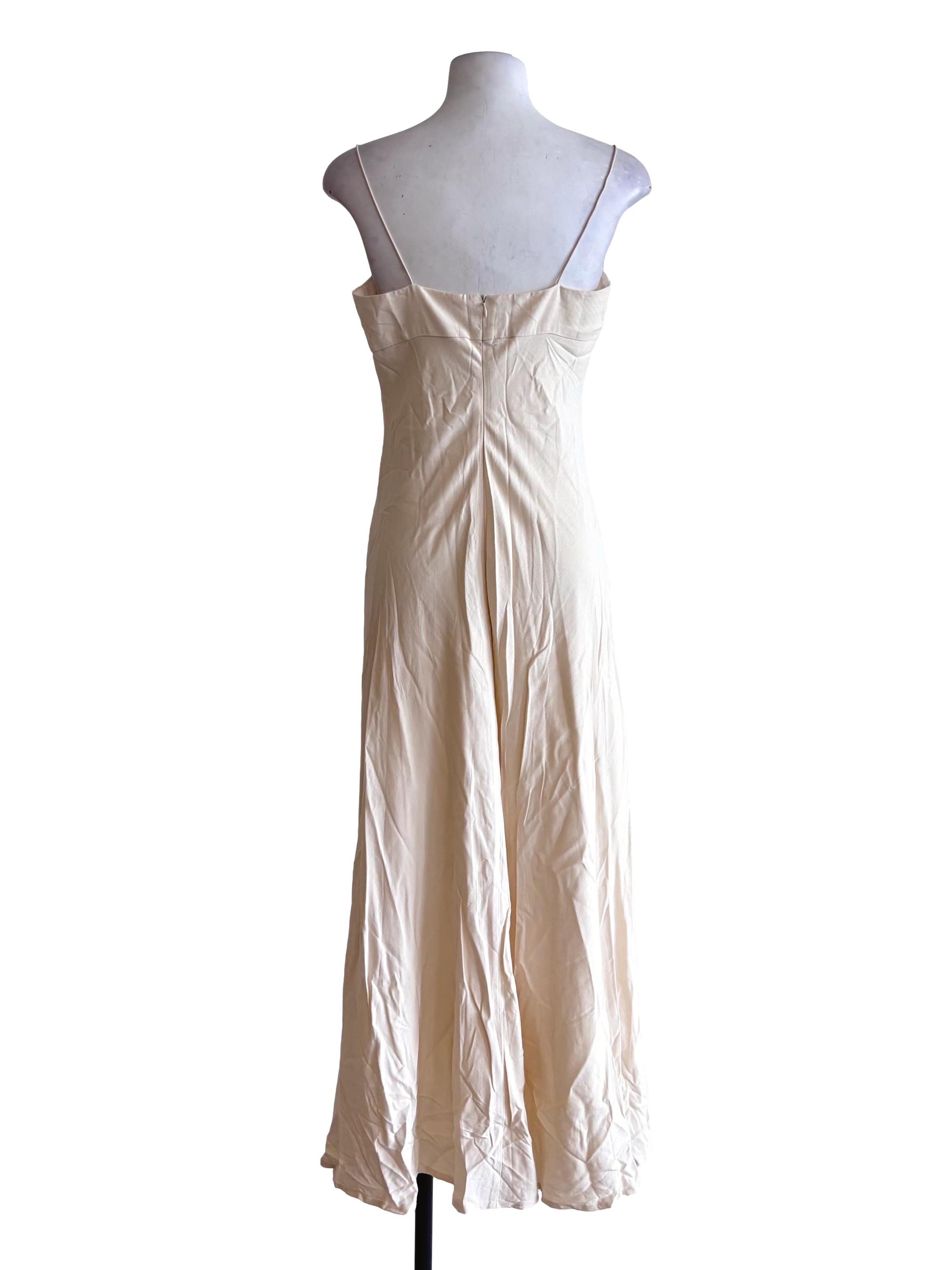 Cream Spaghetti Strap Maxi Dress