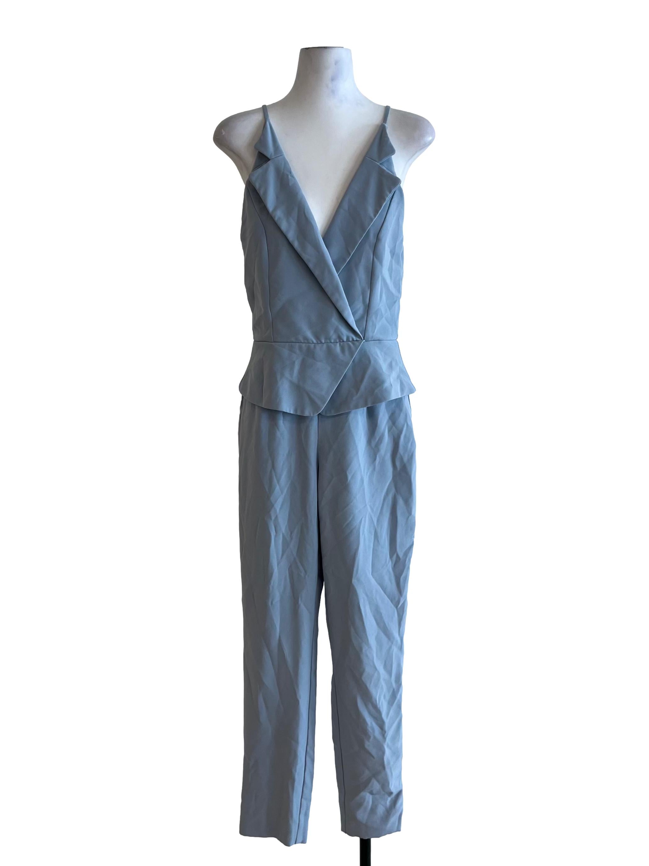 Sky Blue V-Neckline Jumpsuit