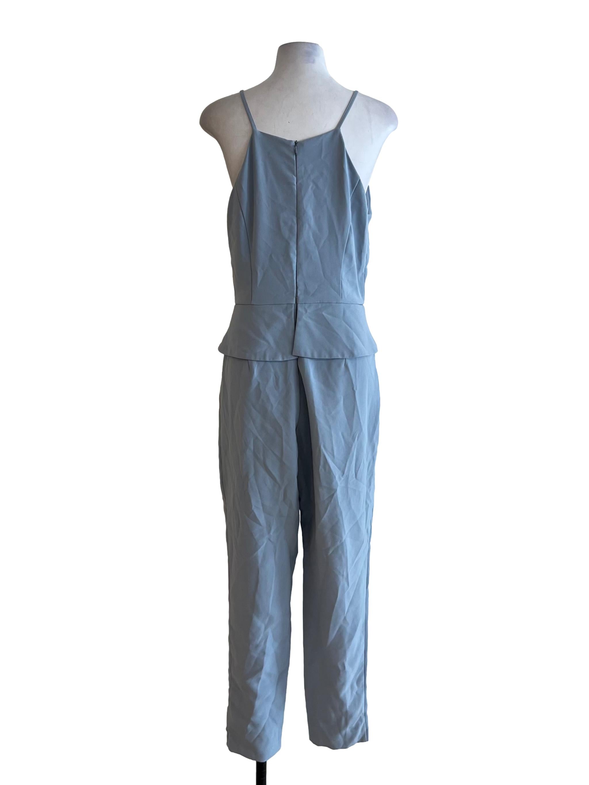 Sky Blue V-Neckline Jumpsuit