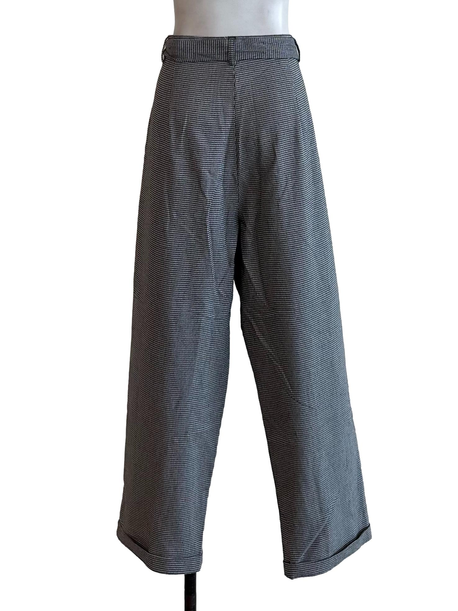 Onyx Black Nailshead Pattern Strap Pants