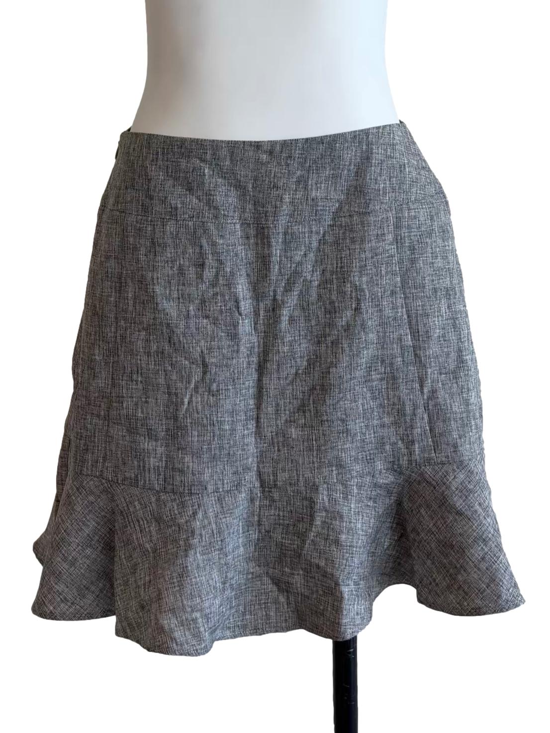 Storm Grey Ruffle Mini Skirt