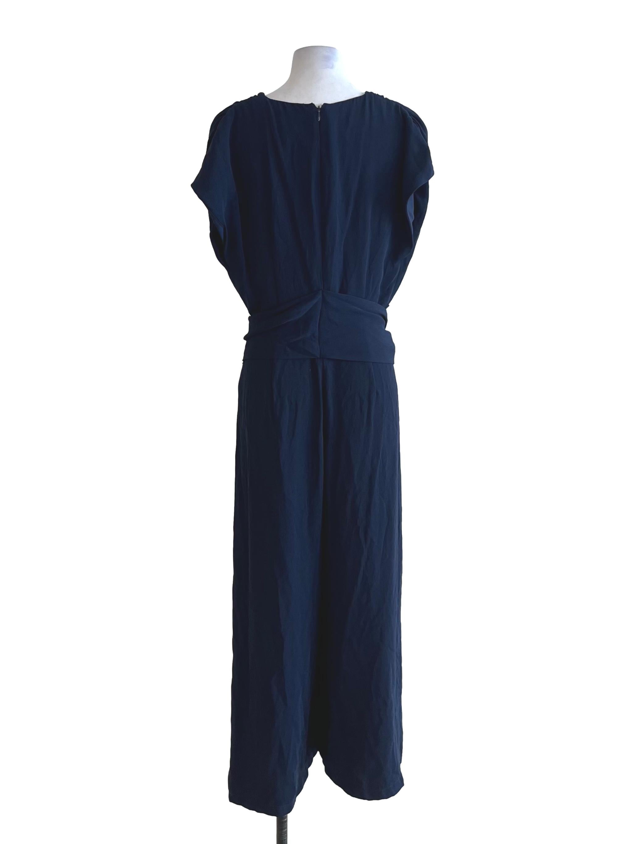 Navy Blue V-Neckline Jumpsuit