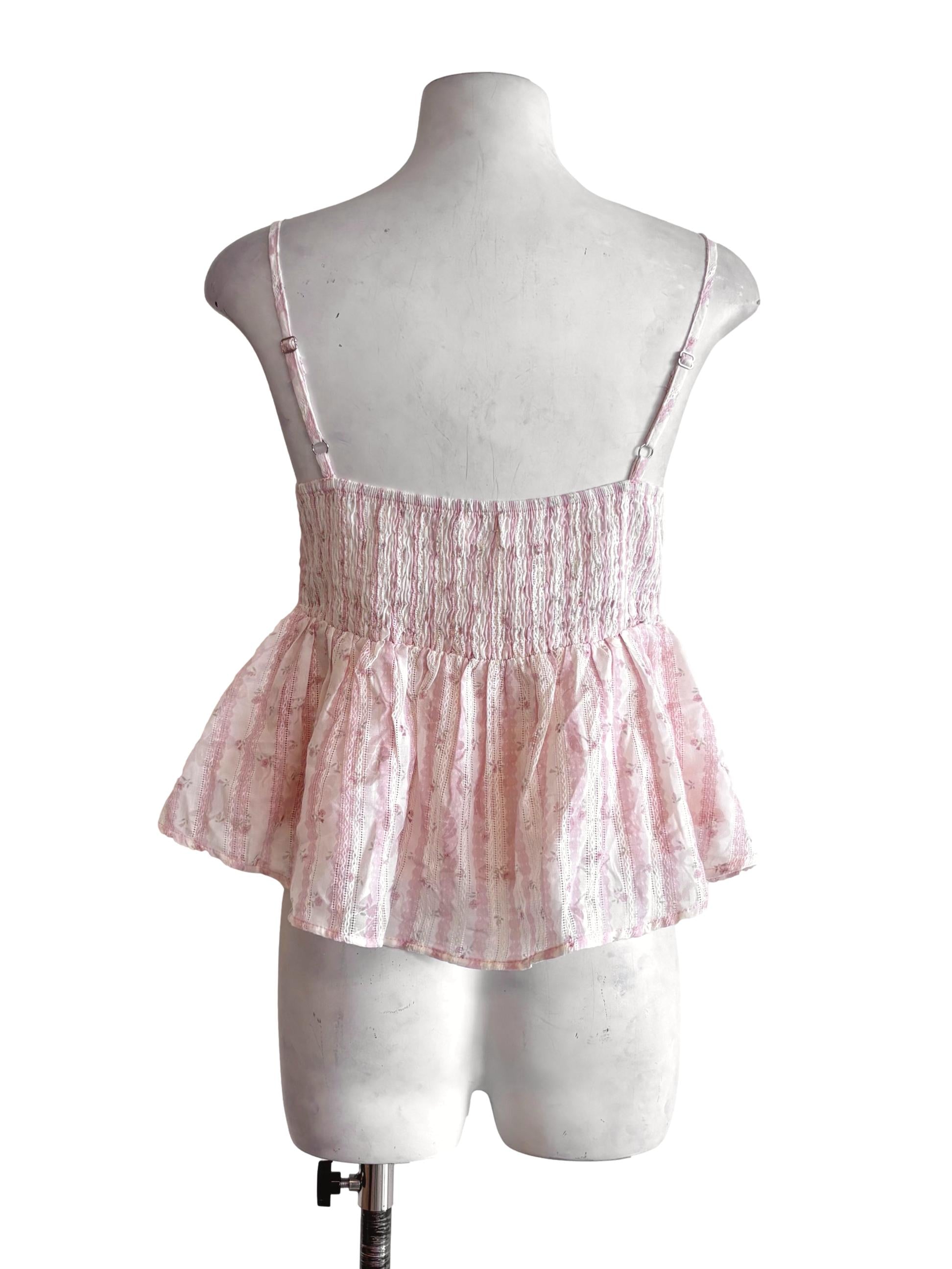 Soft Pink Prints Babydoll Top