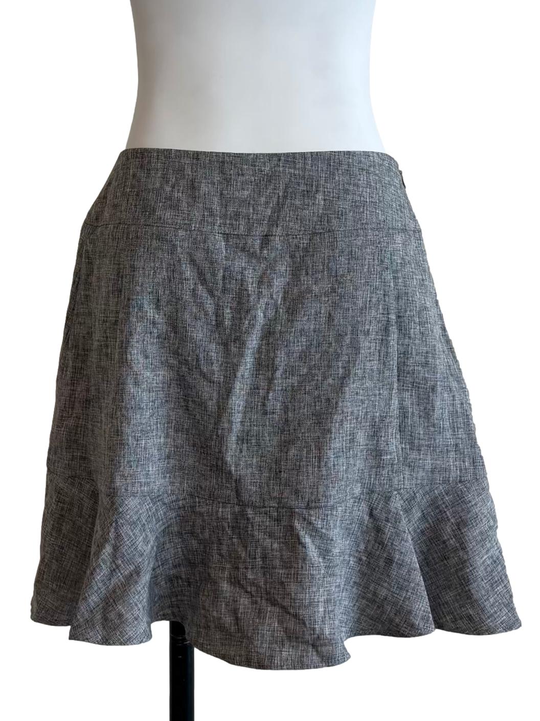 Storm Grey Ruffle Mini Skirt