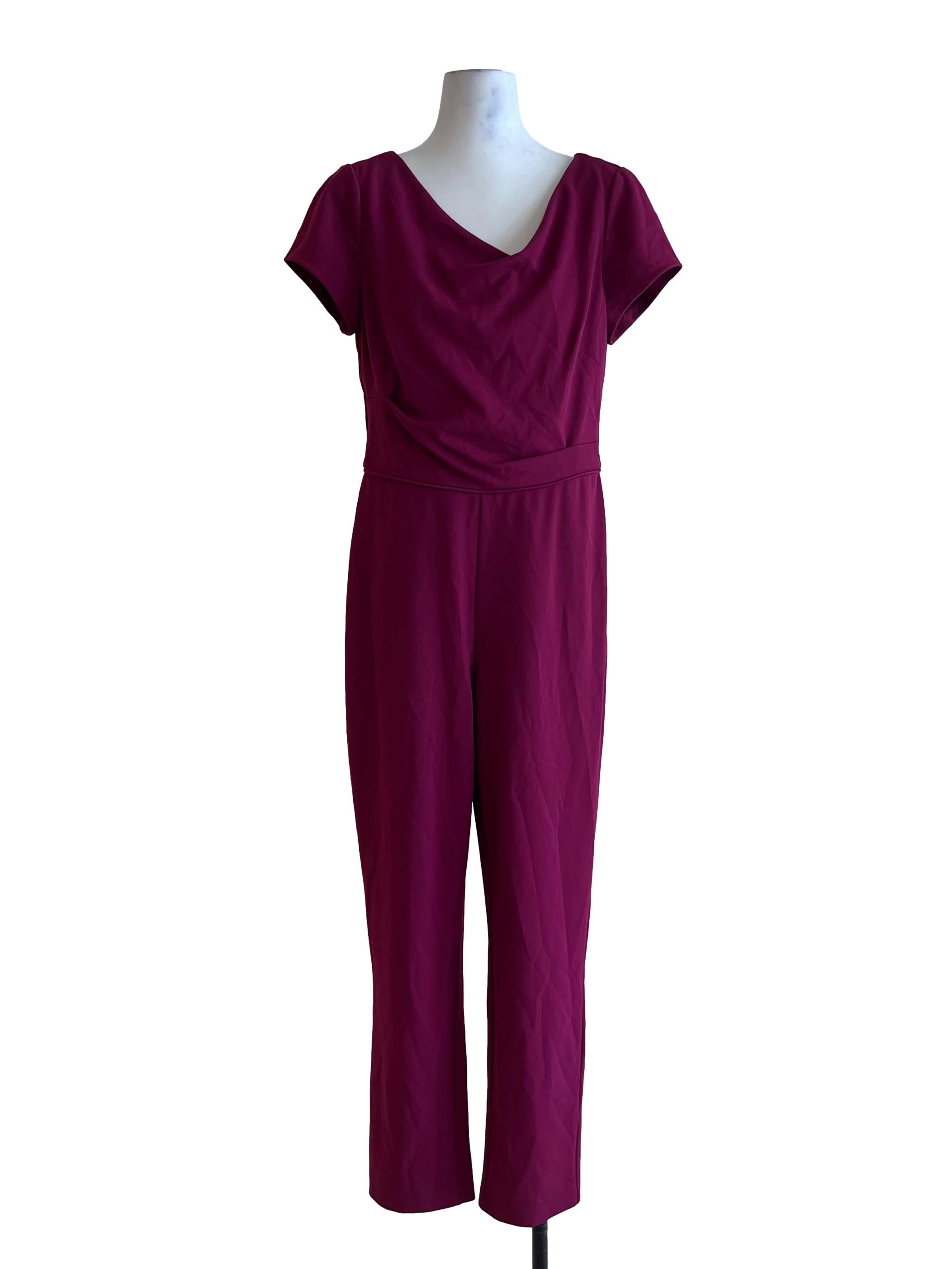 Jam Purple V-Neckline Jumpsuit