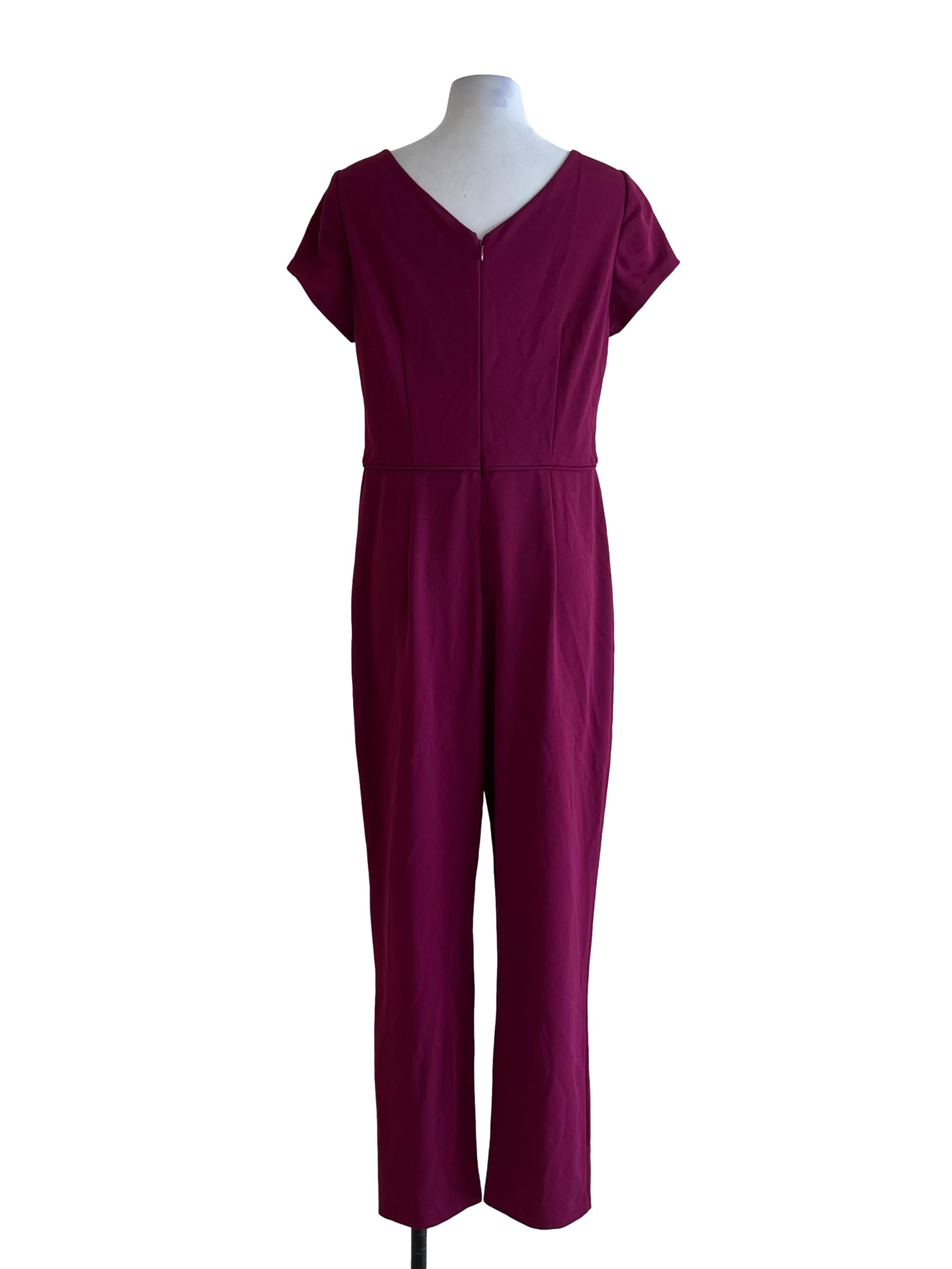 Jam Purple V-Neckline Jumpsuit