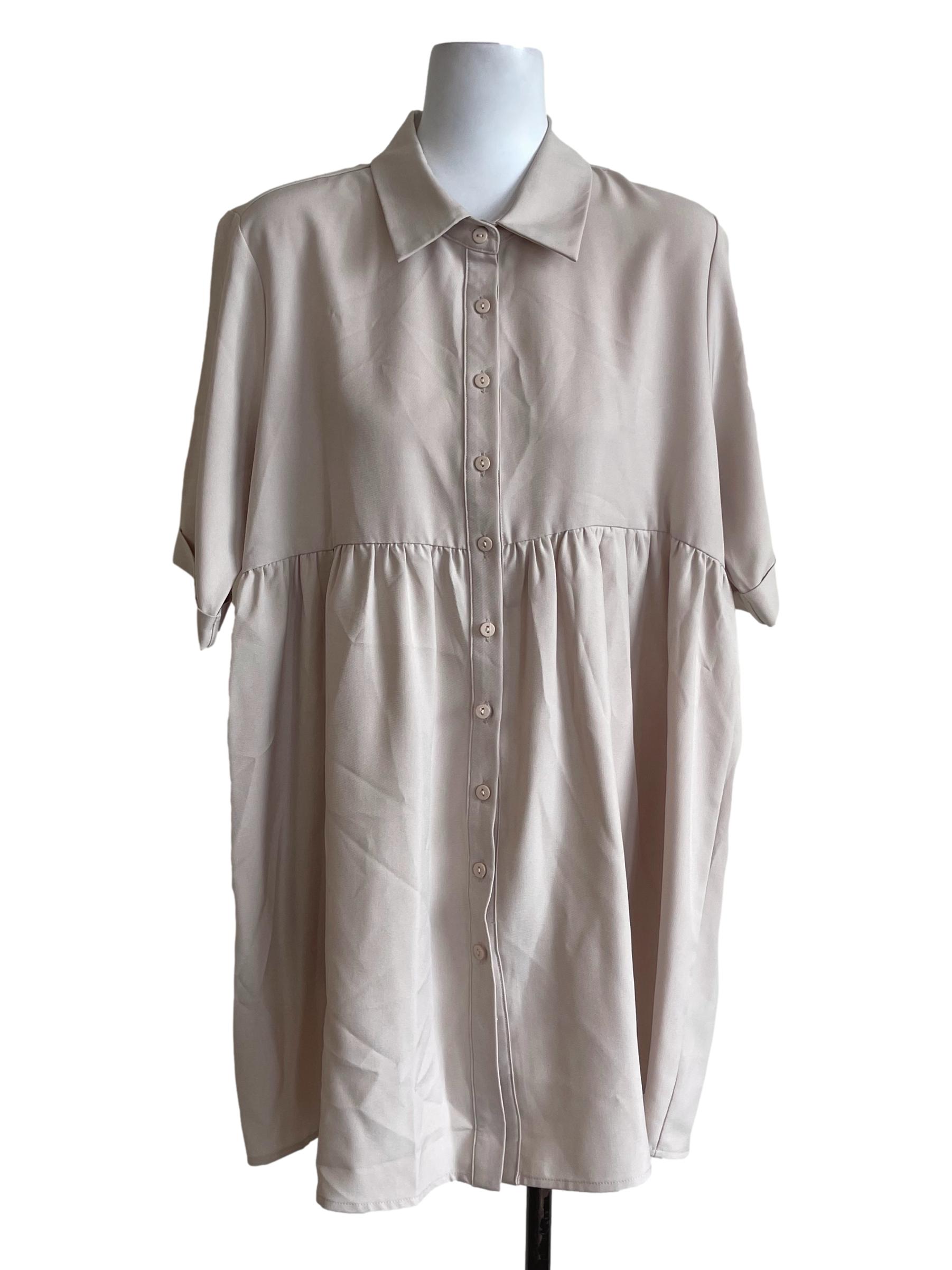 Sand Beige Baggy Blouse