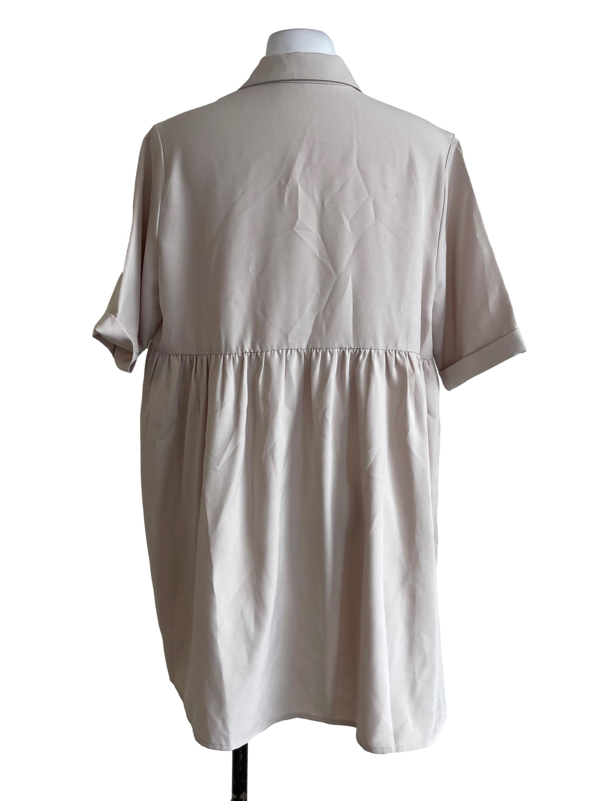 Sand Beige Baggy Blouse