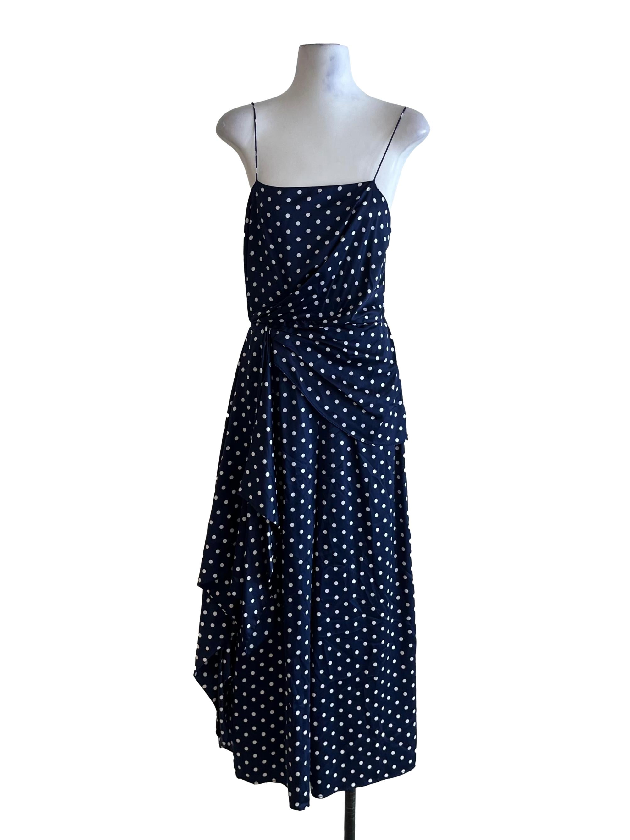 Navy Blue Polka Dot Jumpsuit