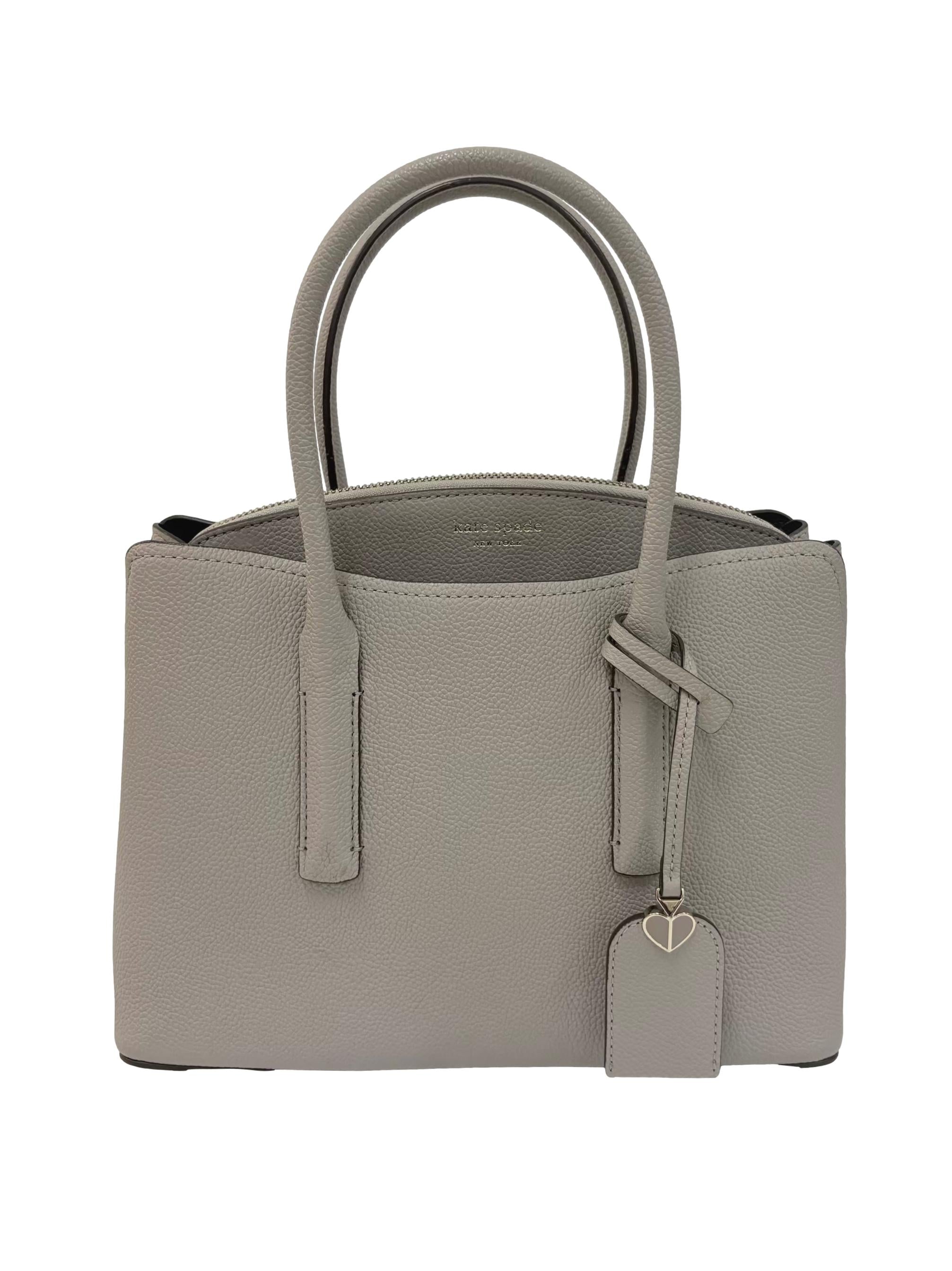 Grey Leather New York Margaux Satchel Crossbody Bag CSN