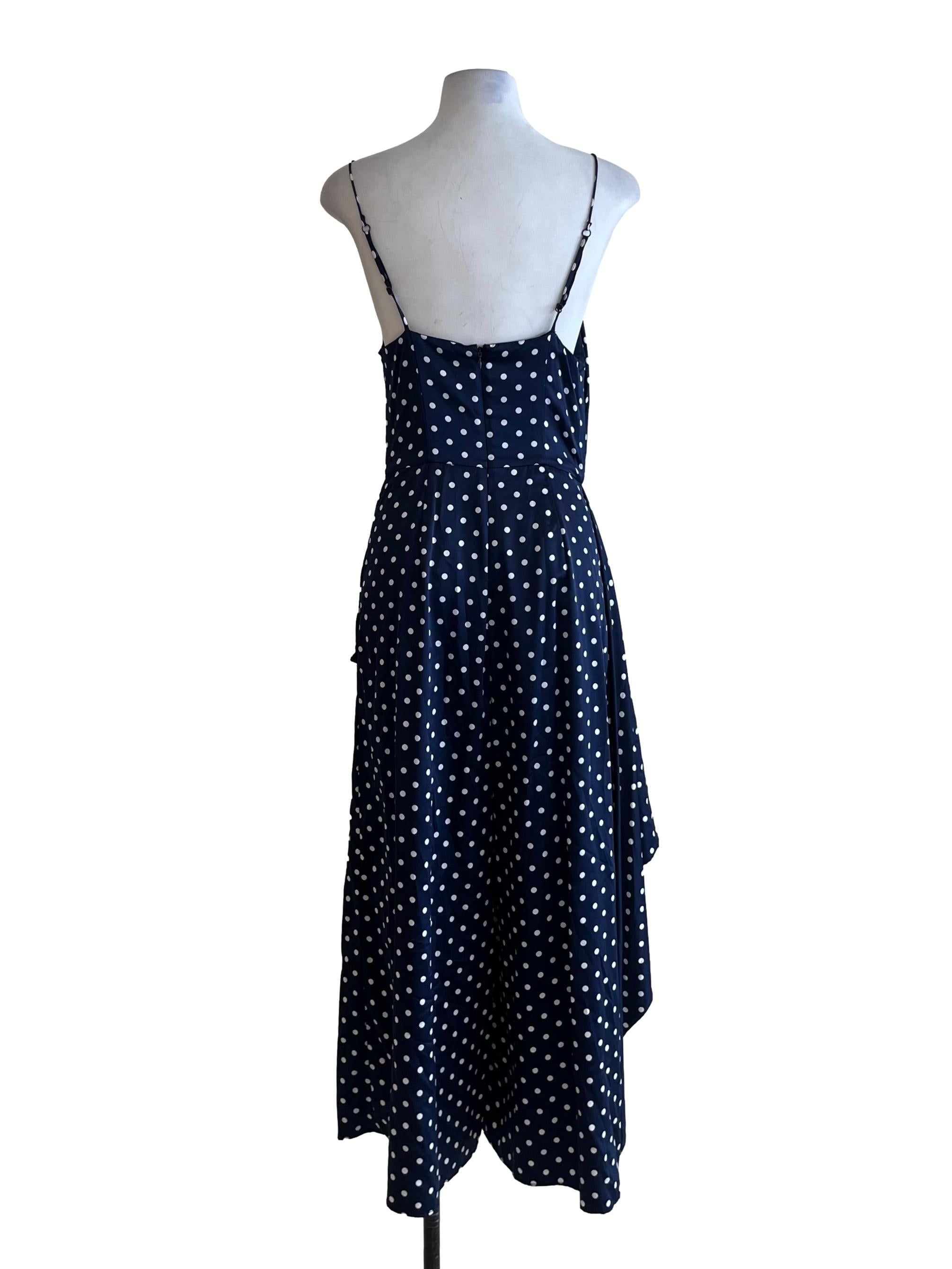 Navy Blue Polka Dot Jumpsuit