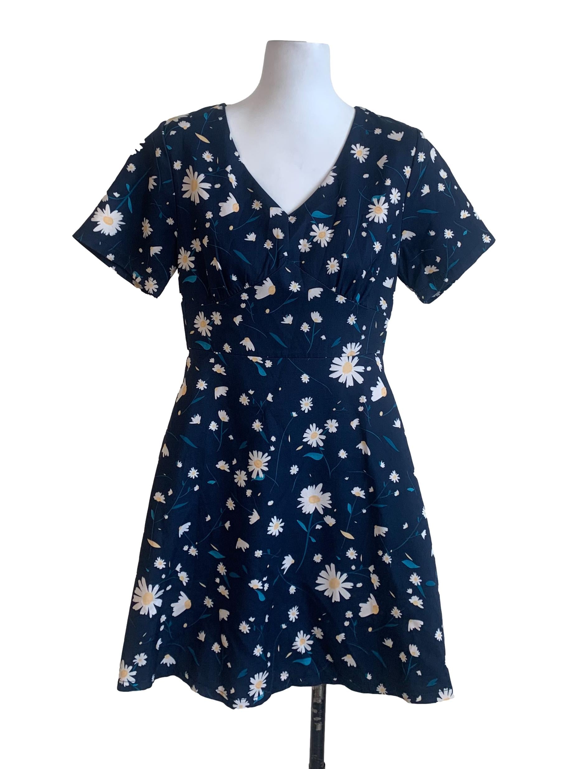 Berry Blue Floral Printed Dress