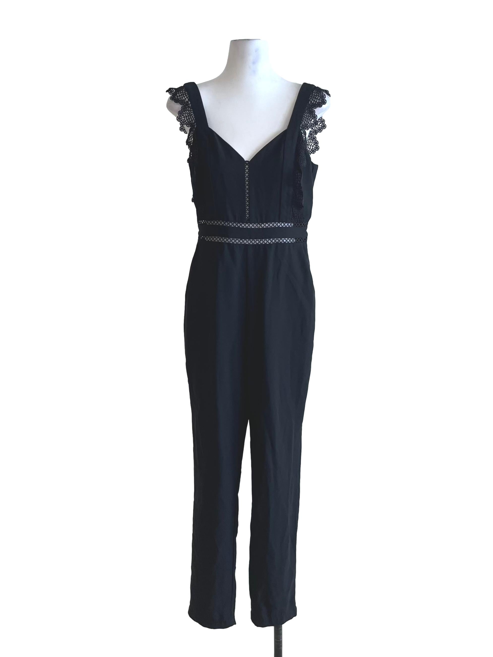 Black V-Neckline Jumpsuit