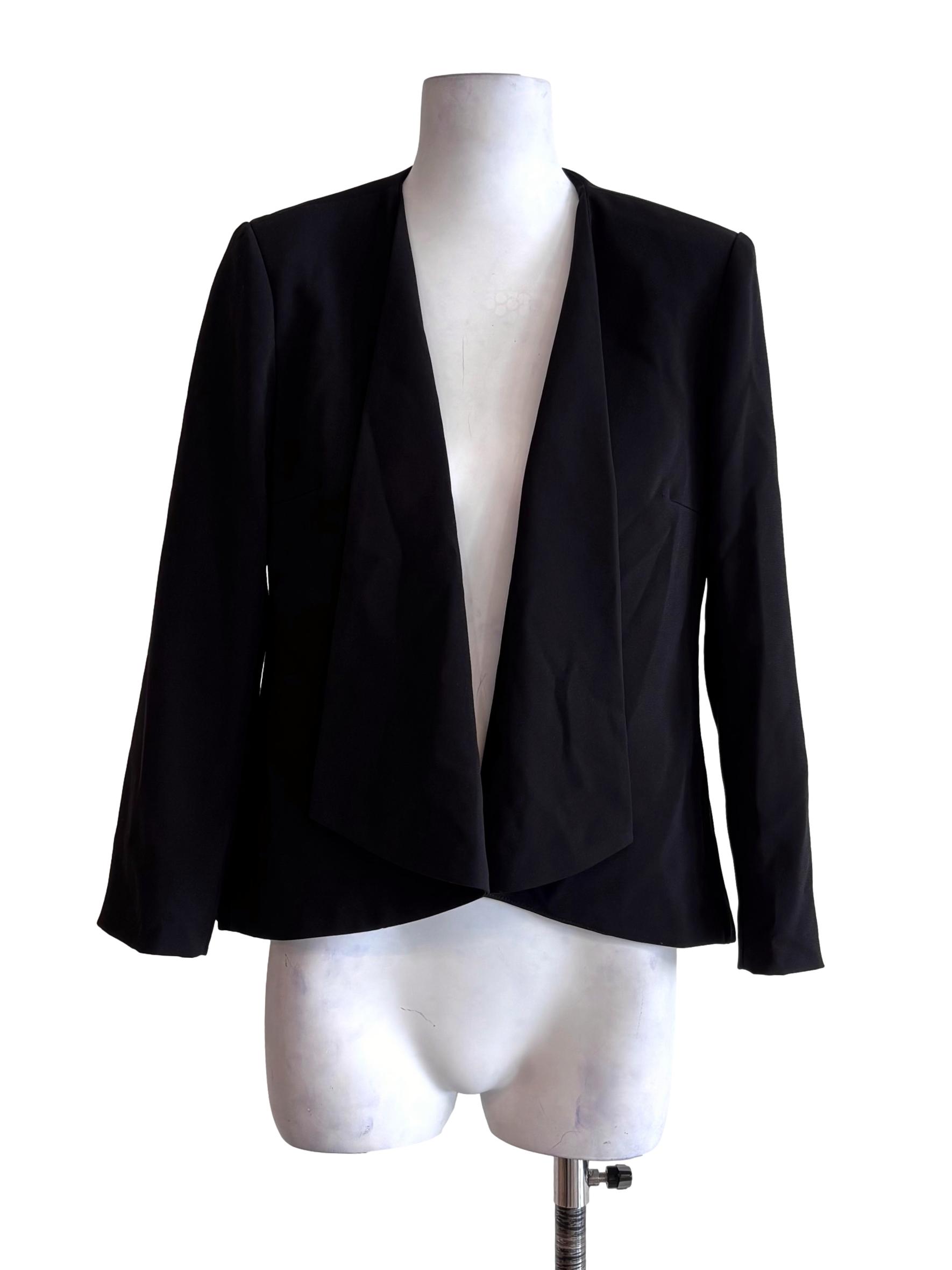 Black Open Front Blazer