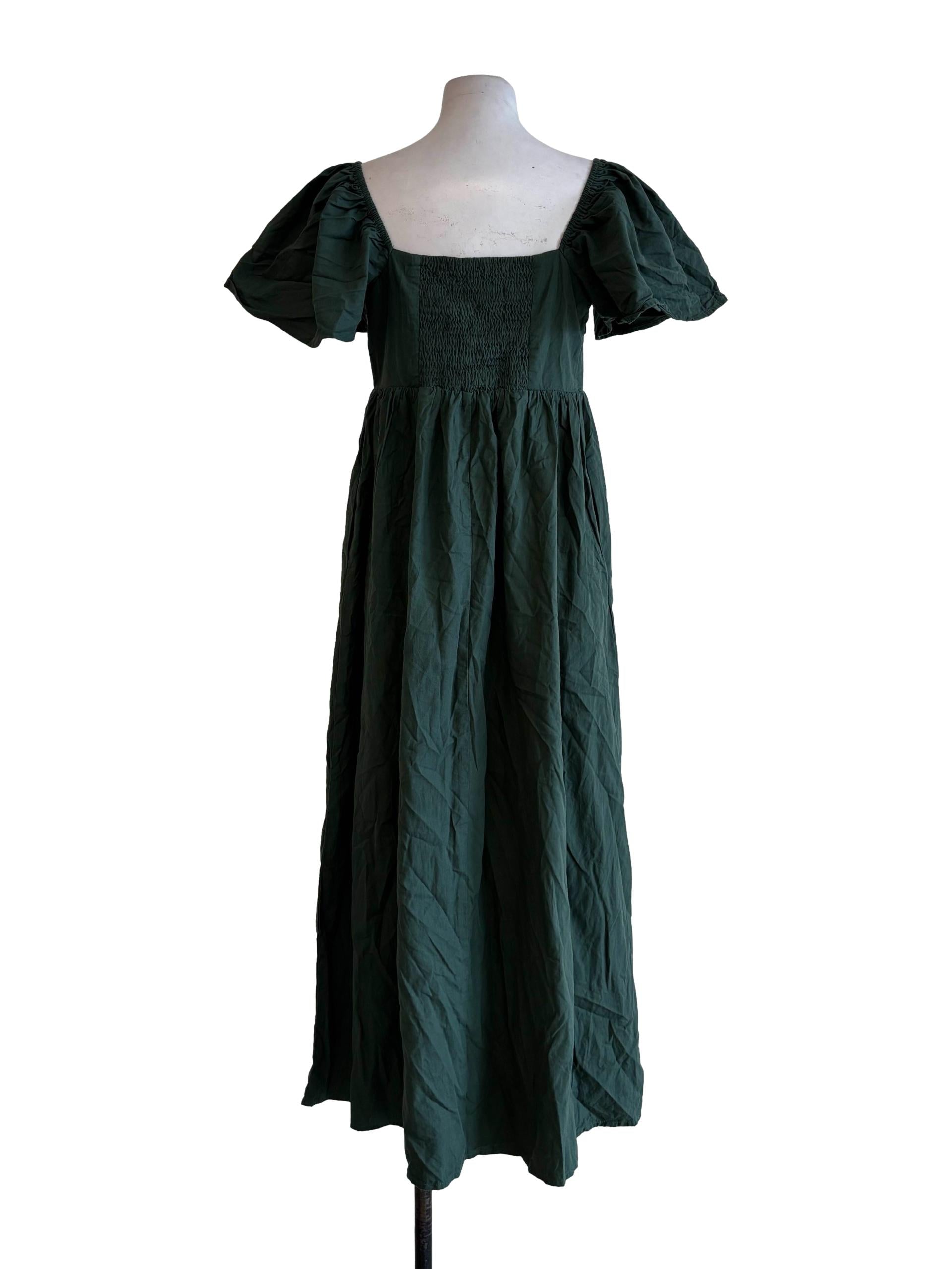 Amazon Green Short Sleeve Cotton Dress