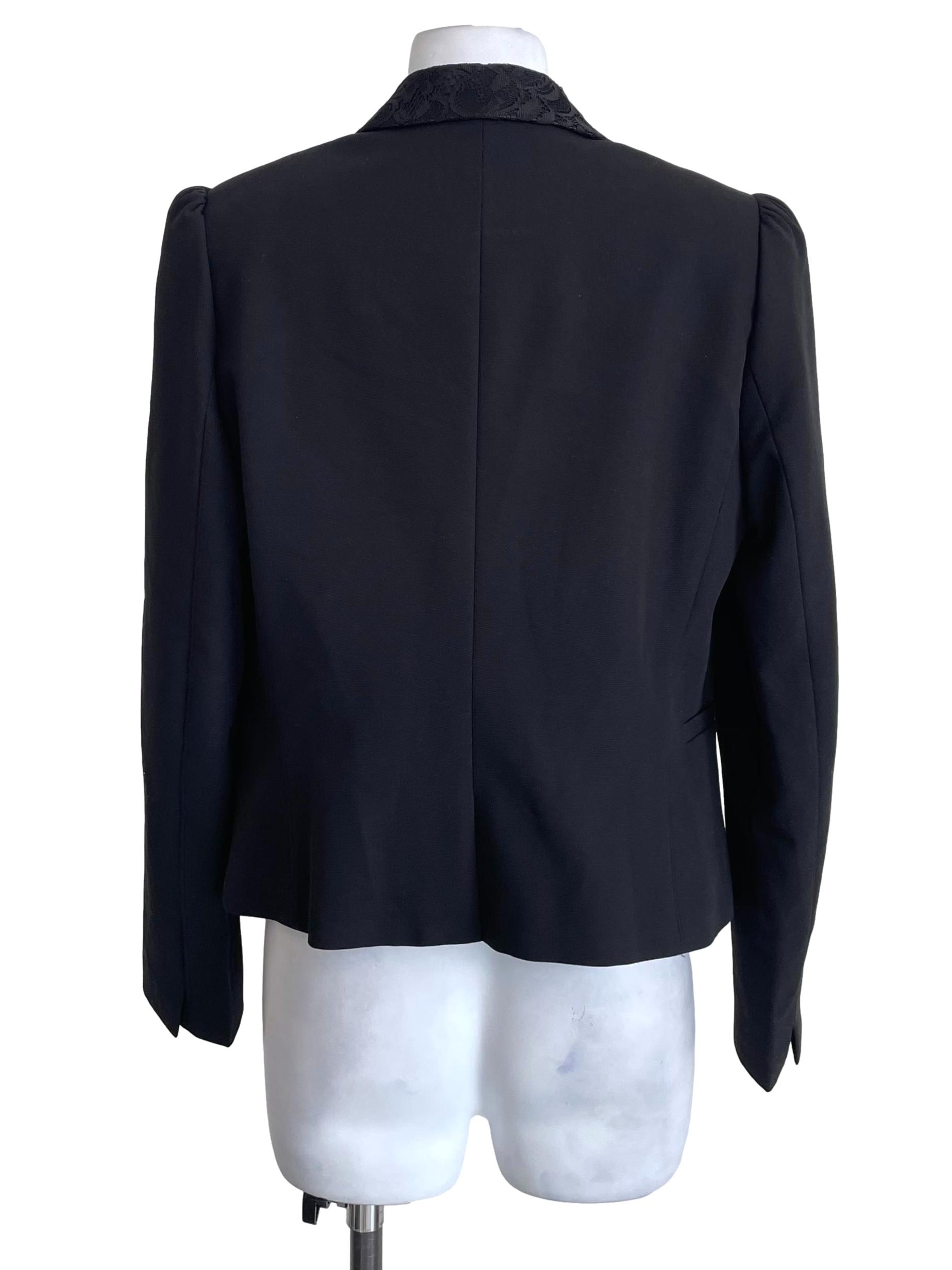 Black Lace Collar Slim Suit