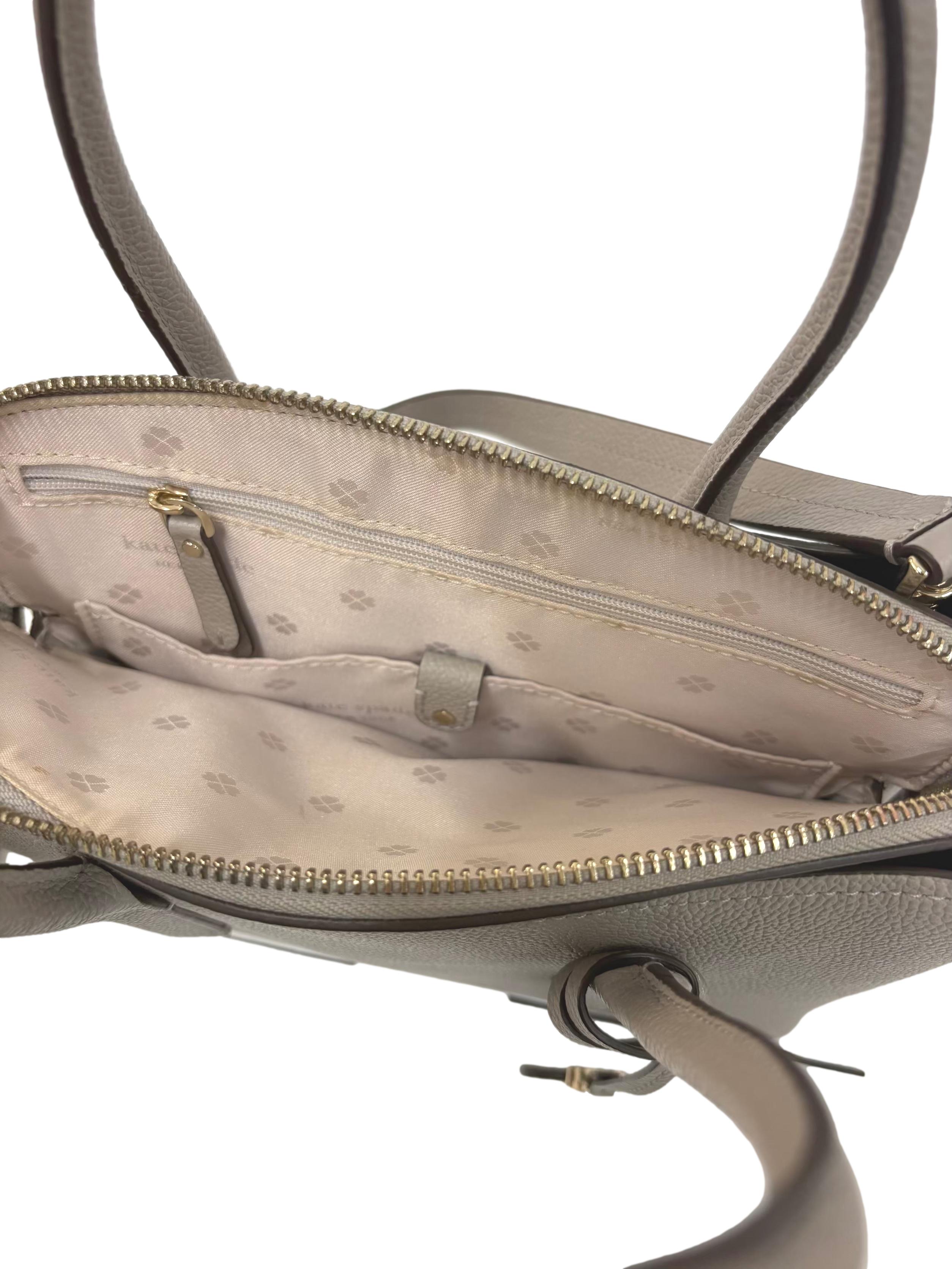 Grey Leather New York Margaux Satchel Crossbody Bag CSN