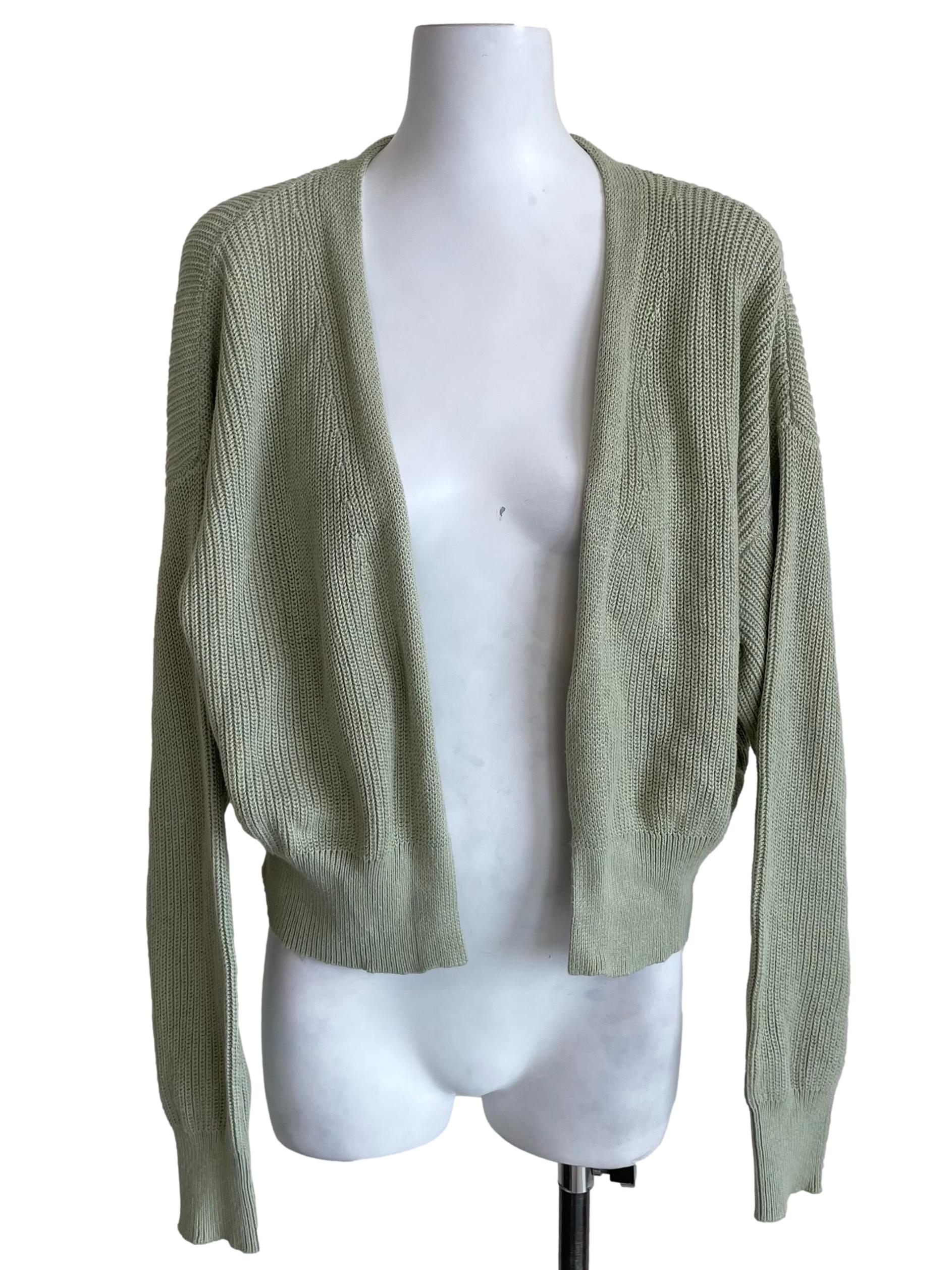 Light Pear Green Knit Cardigan