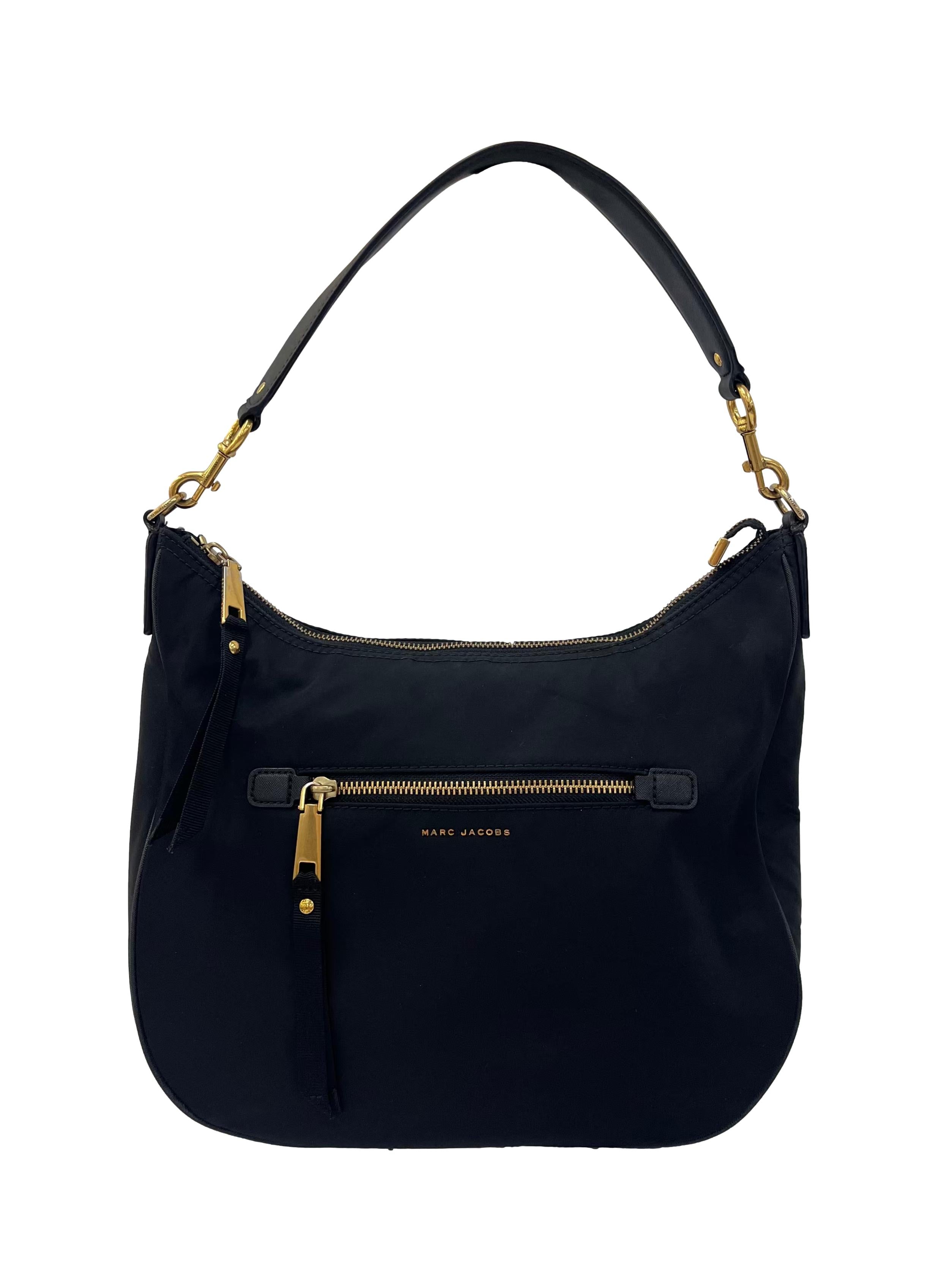 Black Trooper Nylon Hobo Bag