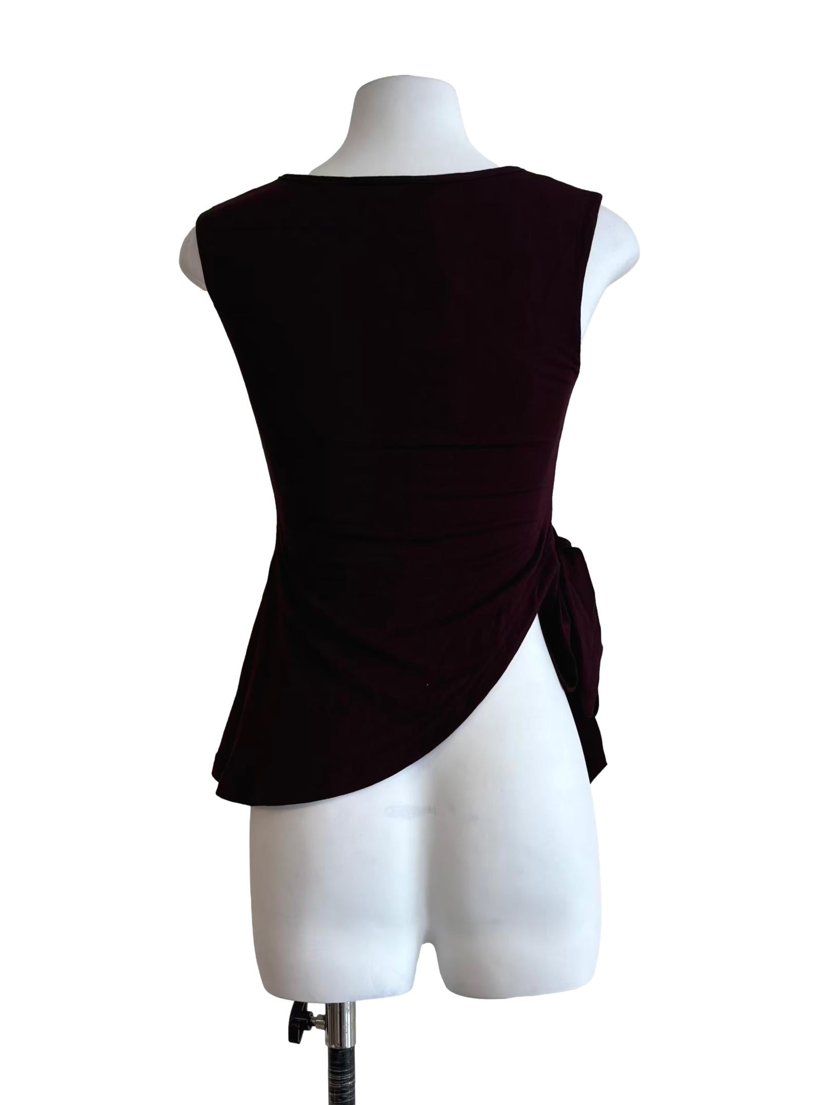 Wine Red Side Tie Tank Top