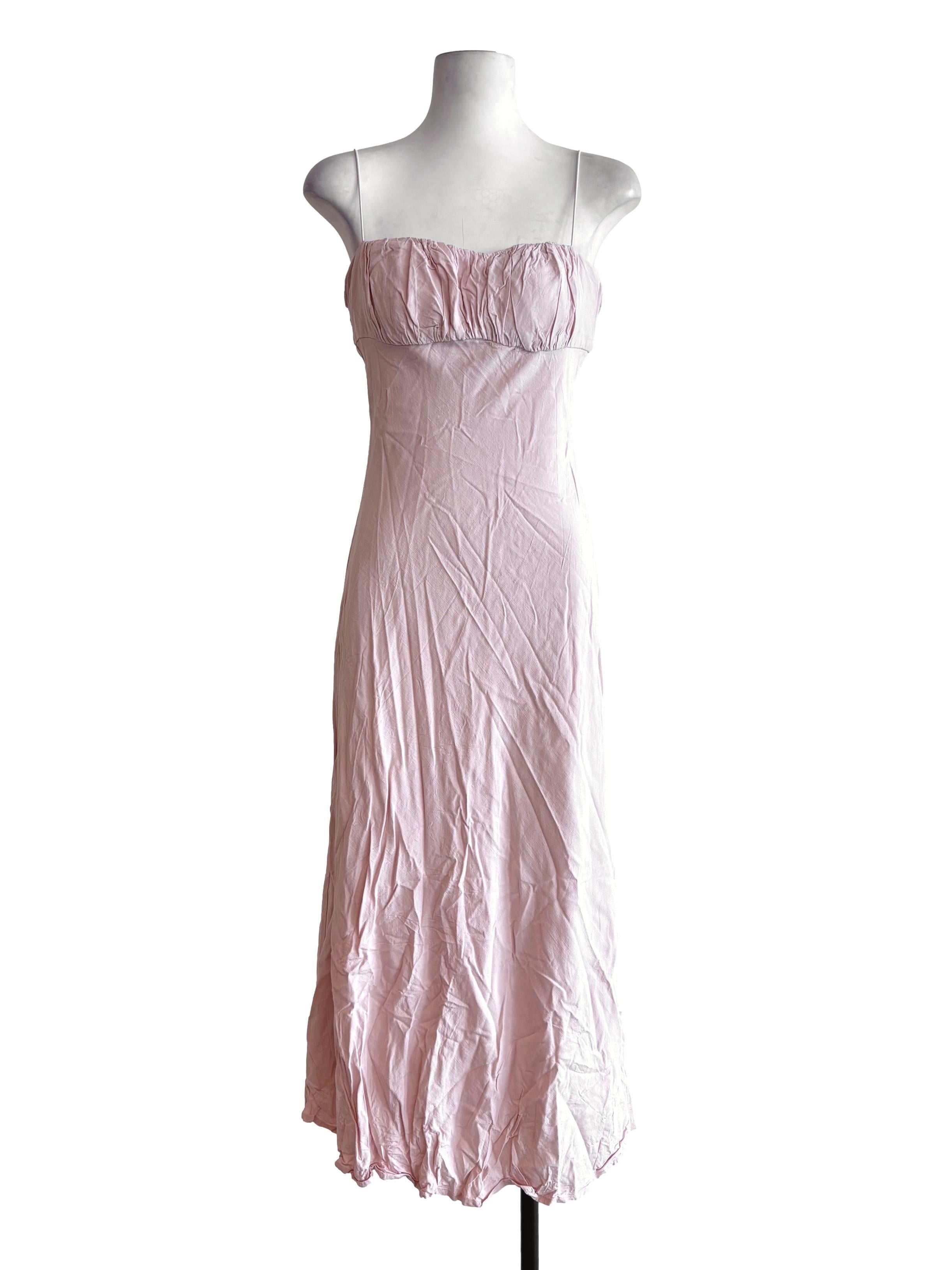 Light Pink Spaghetti Strap Maxi Dress