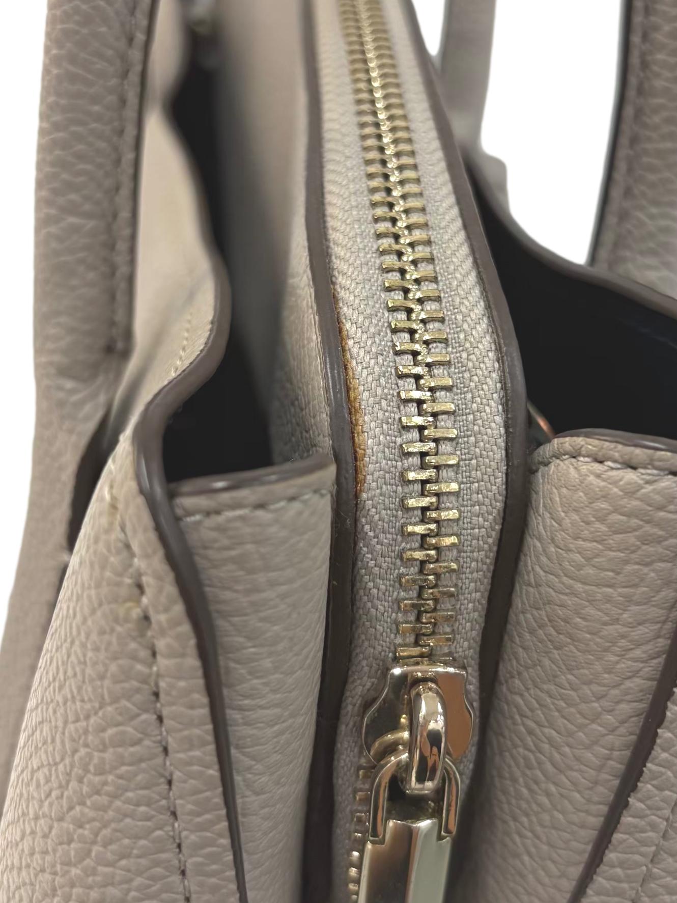 Grey Leather New York Margaux Satchel Crossbody Bag CSN