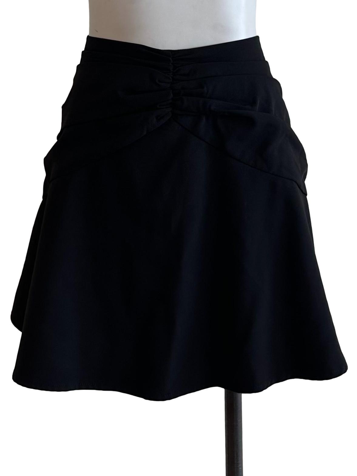 Onyx Black Ruched Drape Skorts