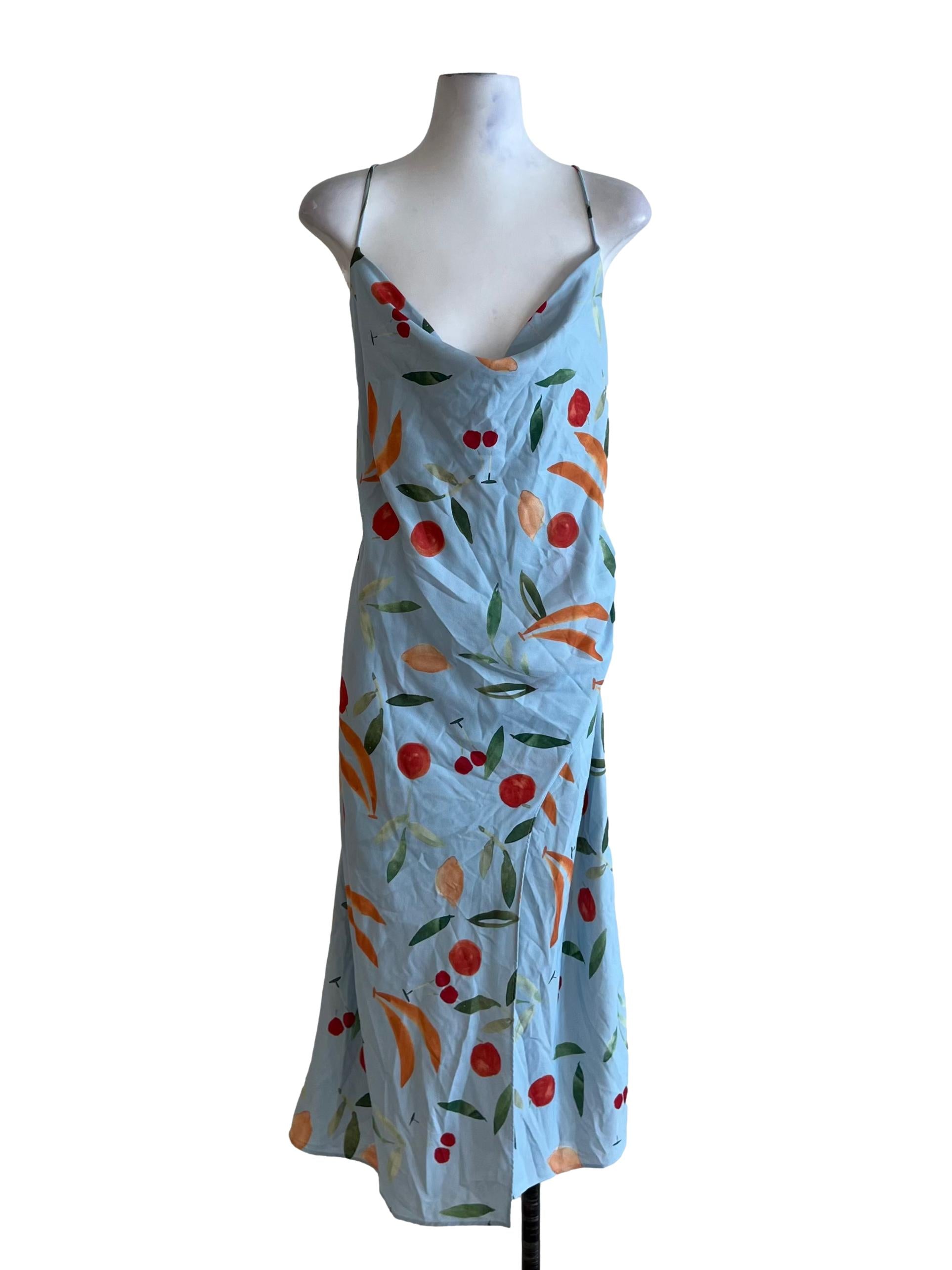 Sky Blue Spaghetti Strap Sheath Dress