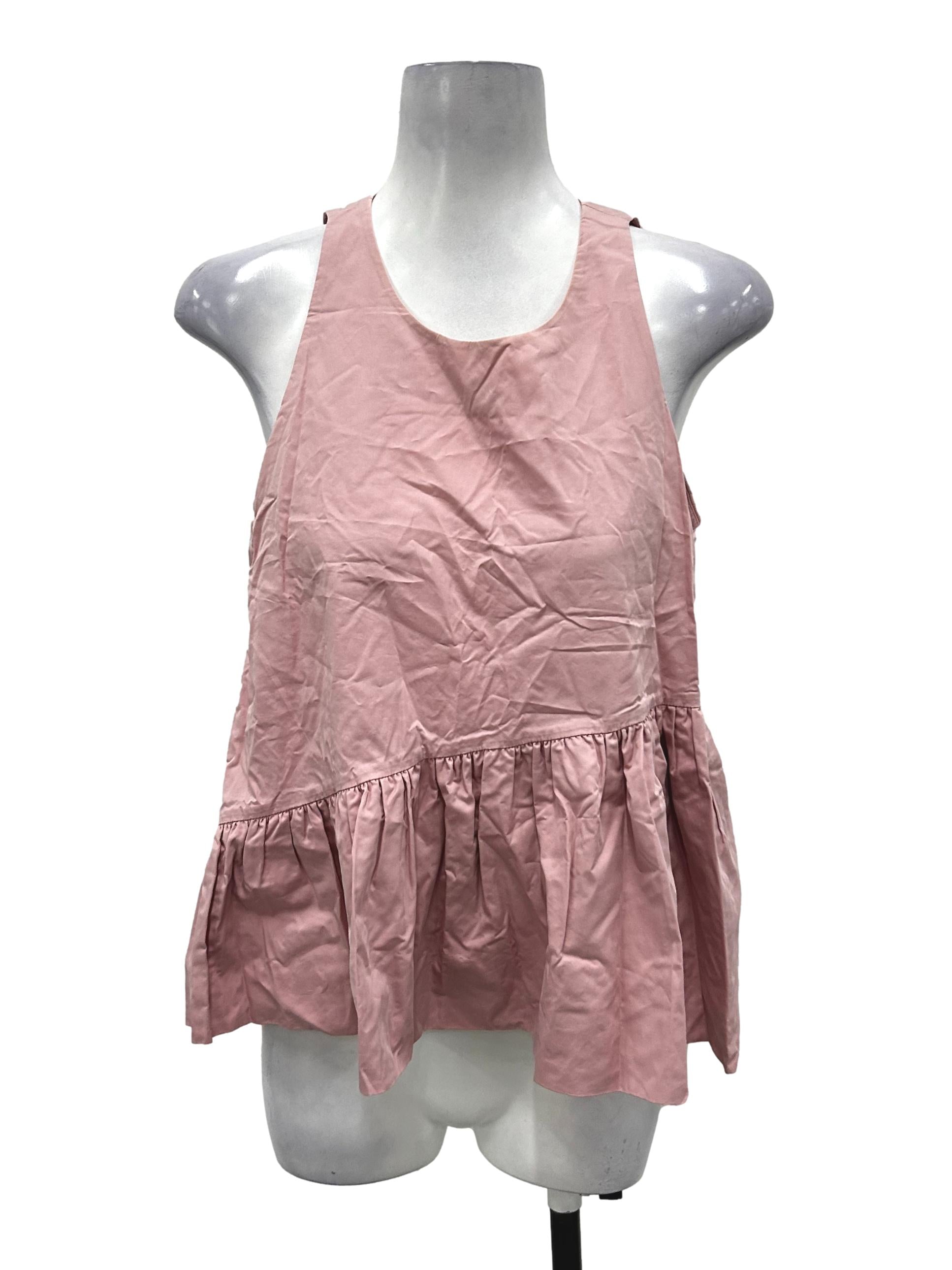 Dusty Pink Sleeveless Peplum Top