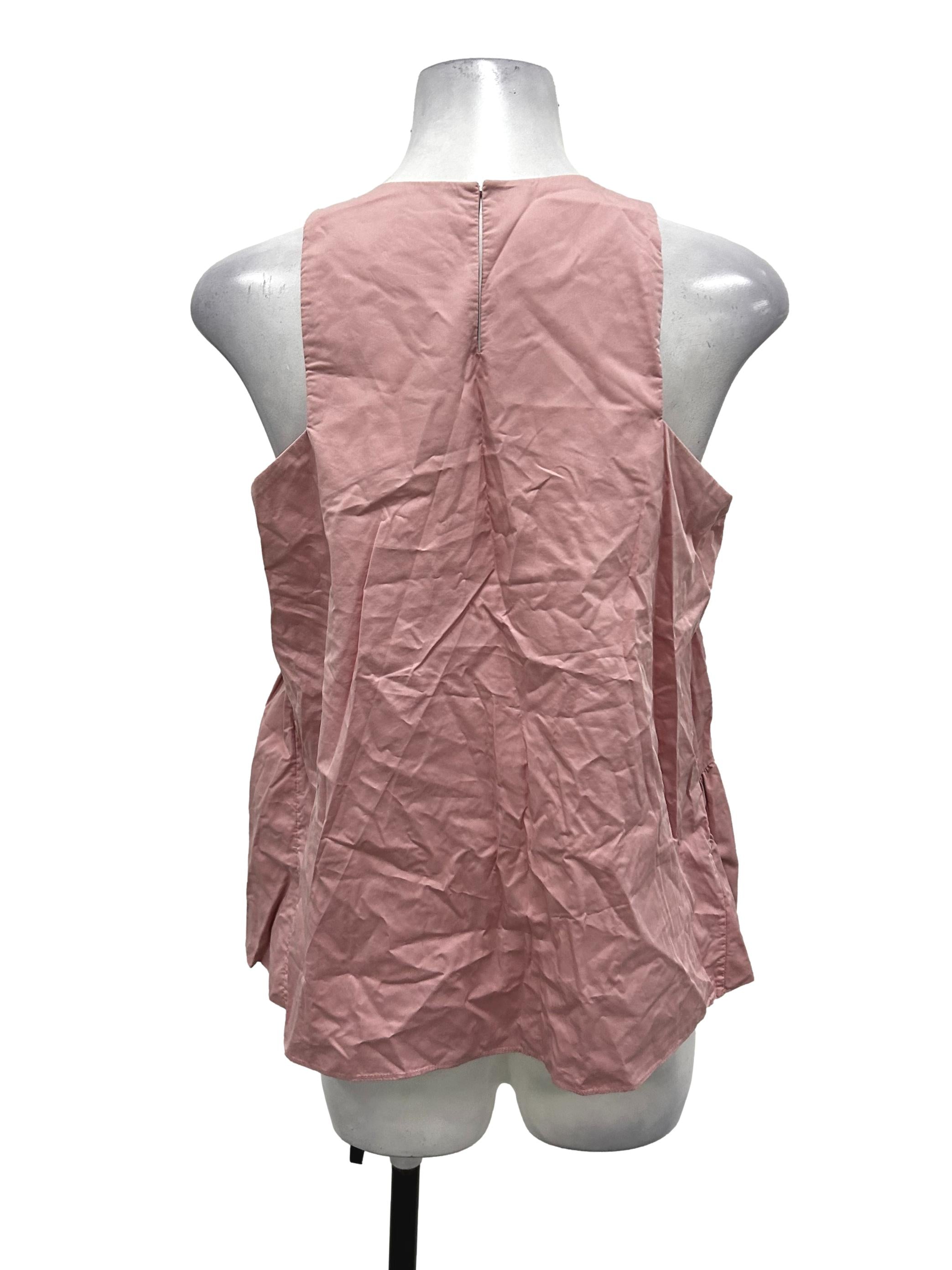 Dusty Pink Sleeveless Peplum Top