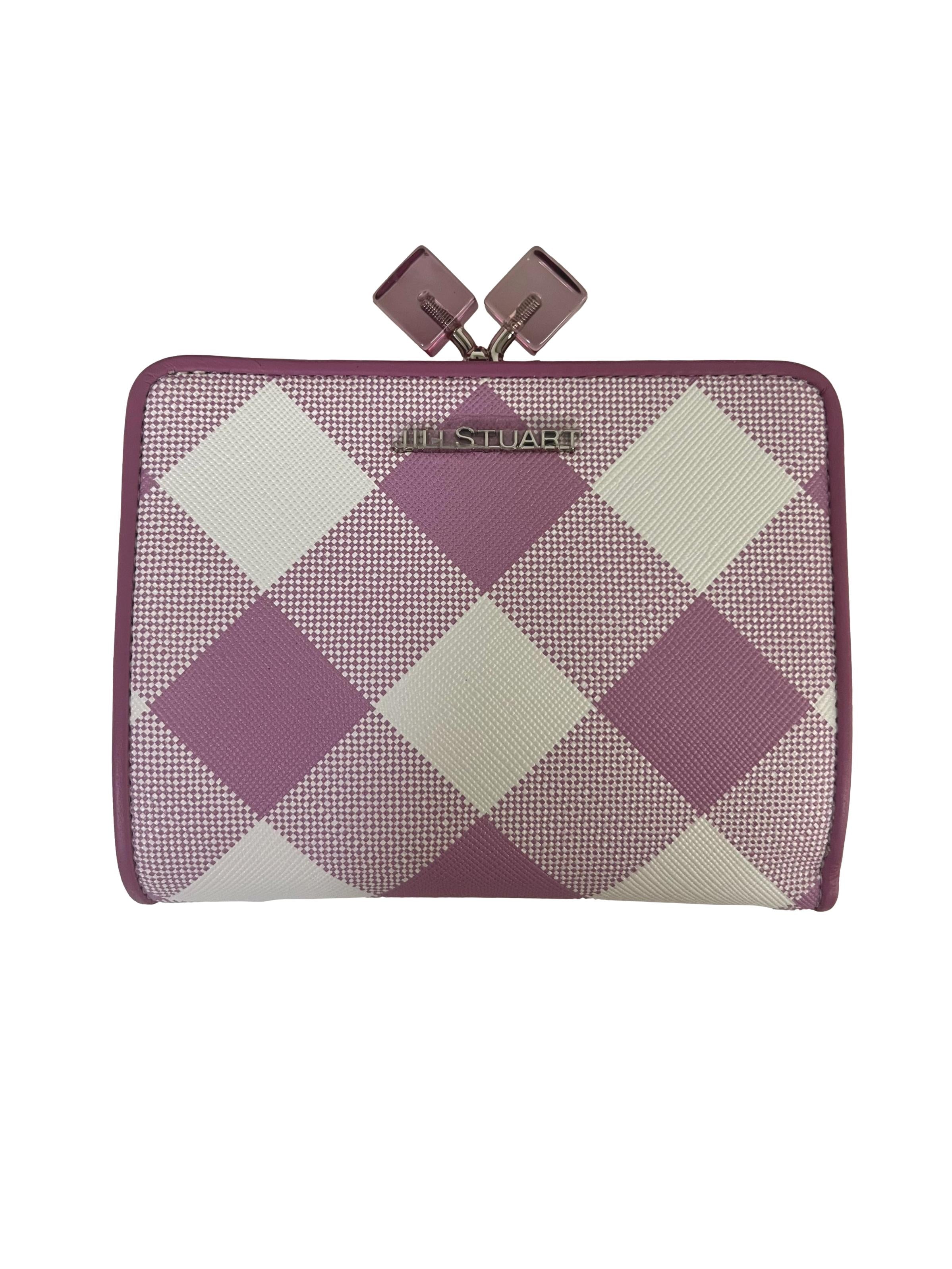 Purple PU Leather Bifold Wallet