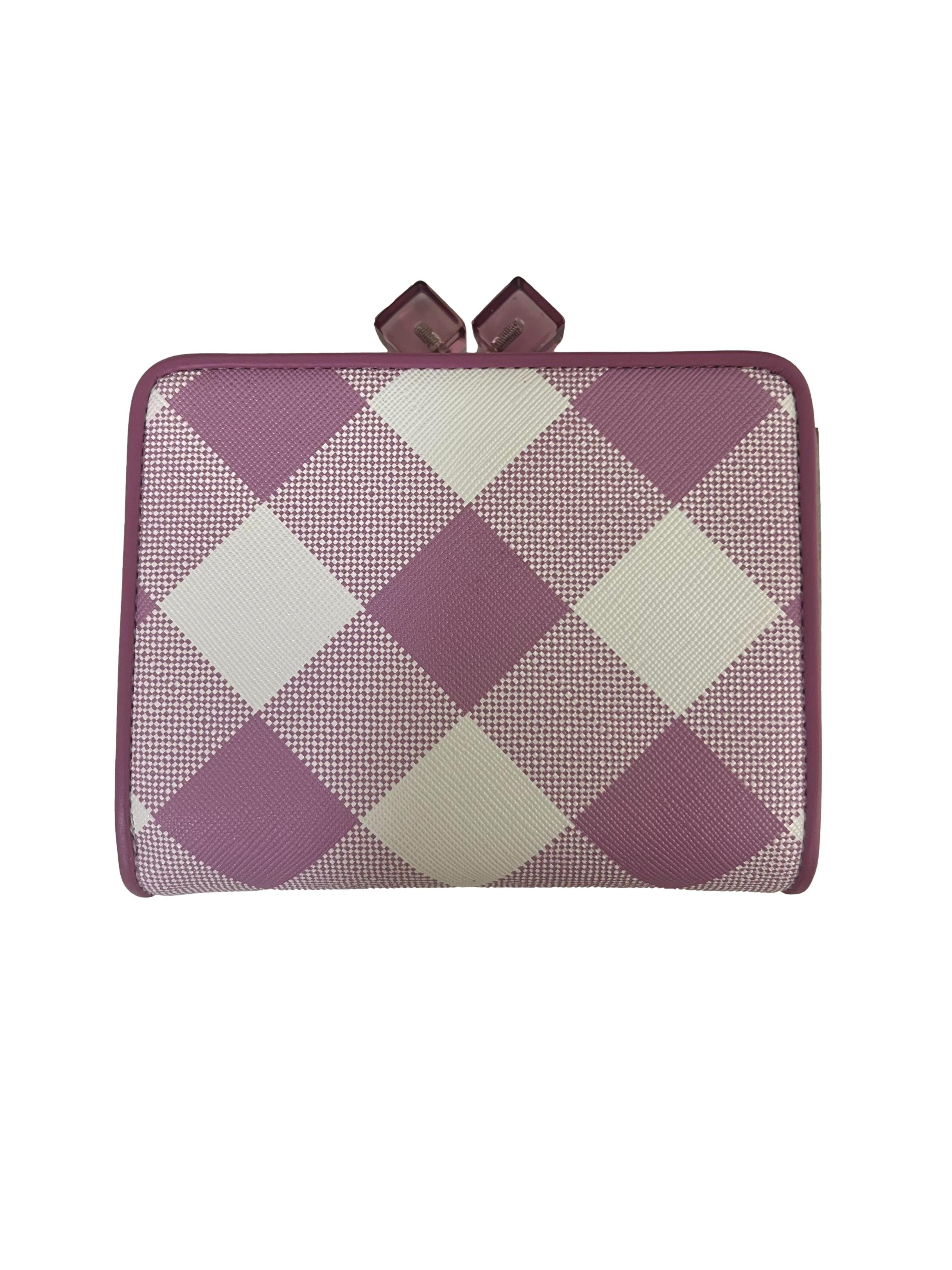 Purple PU Leather Bifold Wallet