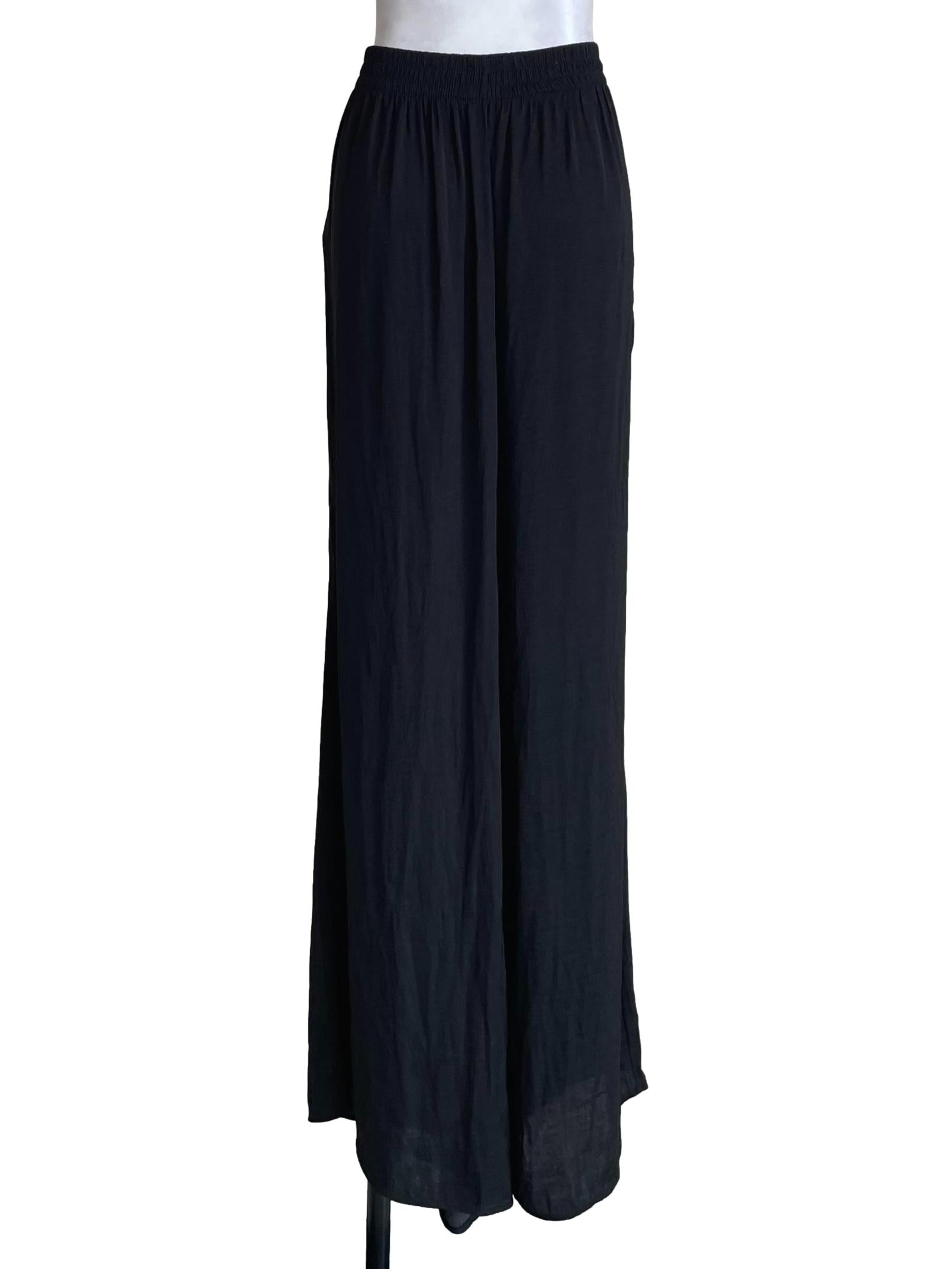 Black Flowy Wide Pants