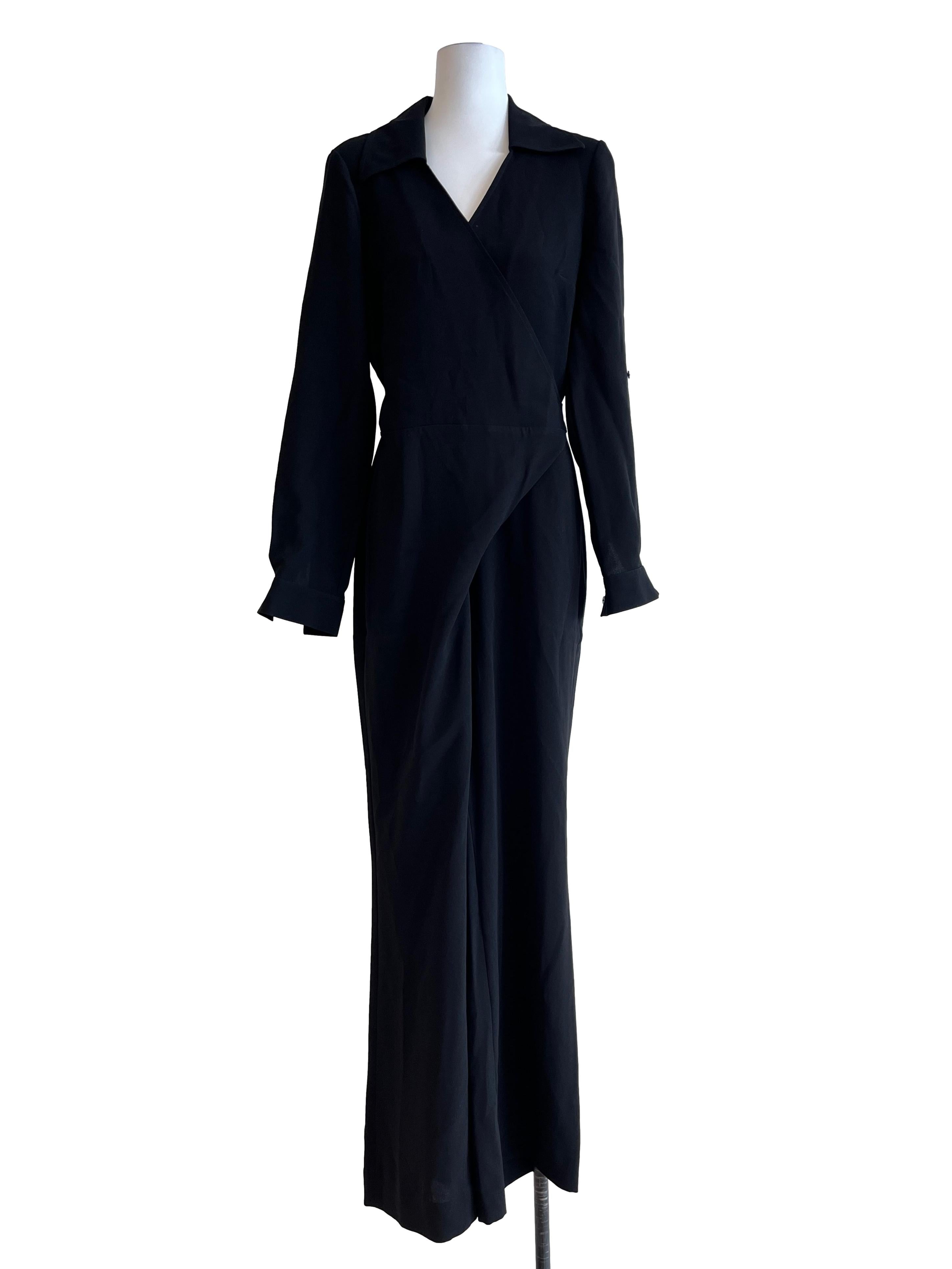 Pitch Black V-Neck Jumpsuit