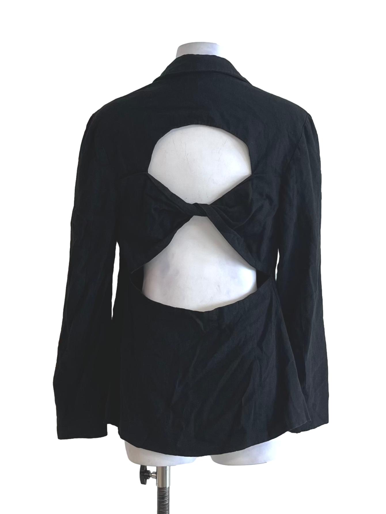 Black Notched Neckline Blazer