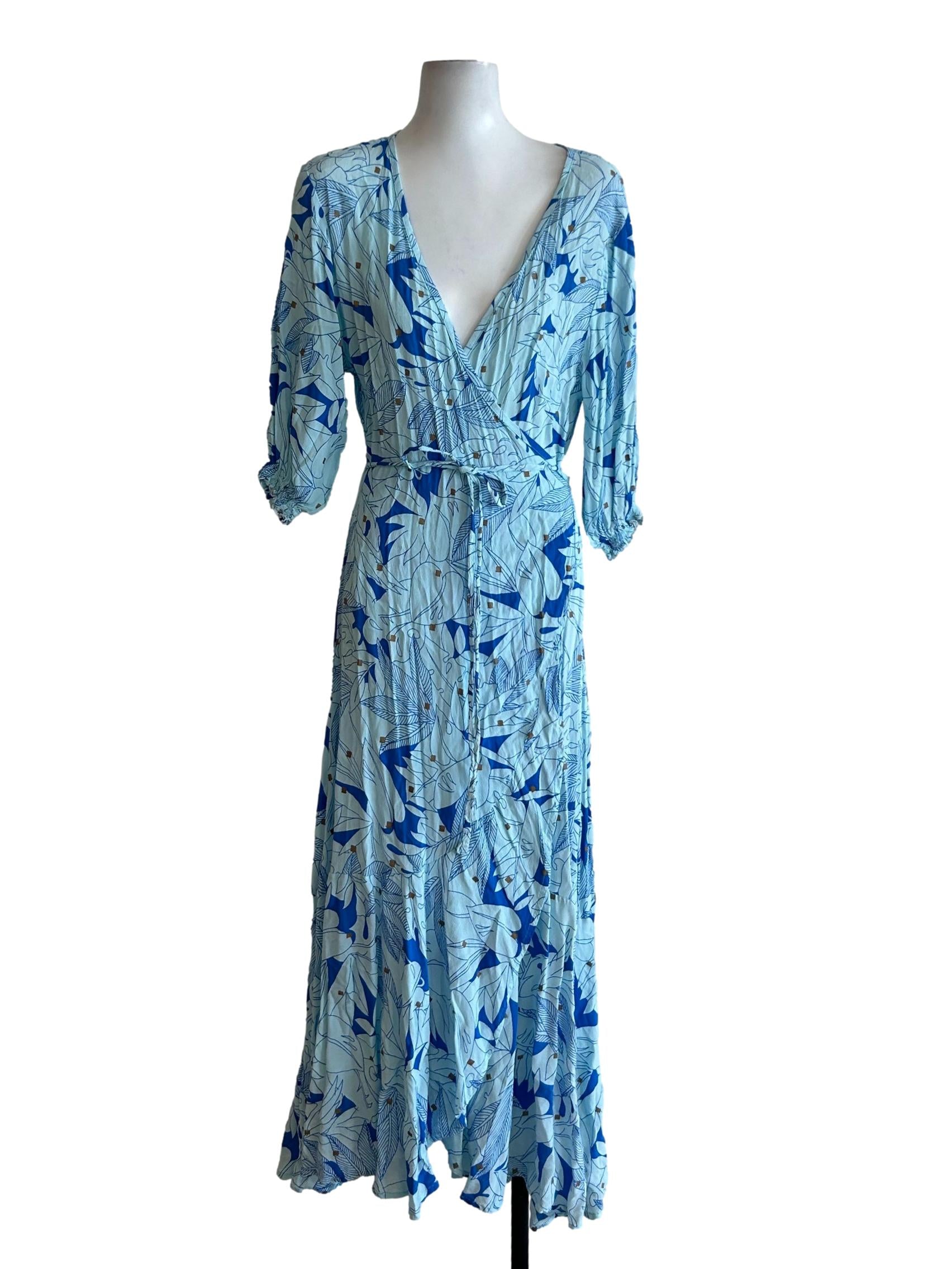 Elora Wrap Dress In Aquamarine - Blue CSN