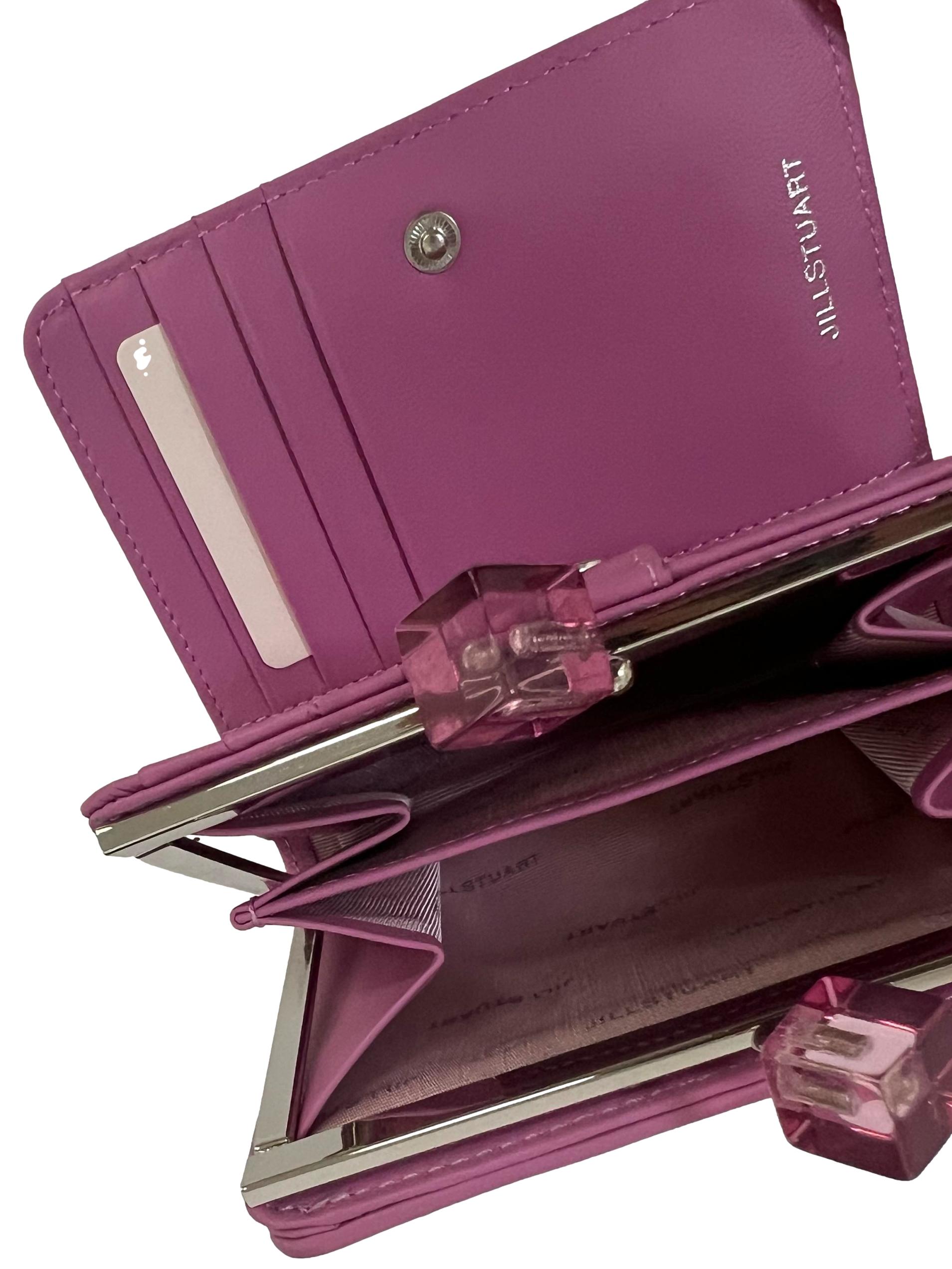 Purple PU Leather Bifold Wallet