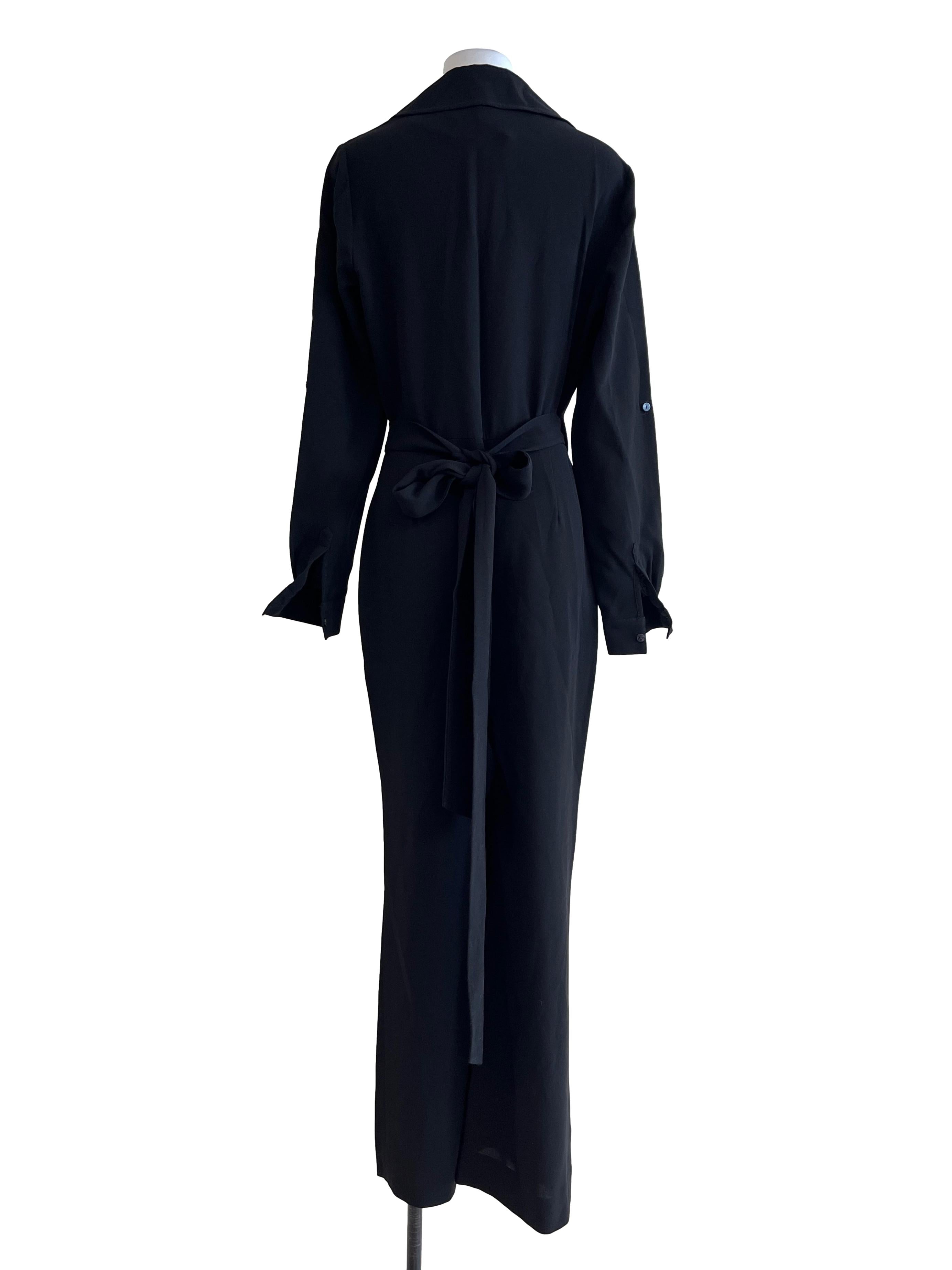 Pitch Black V-Neck Jumpsuit