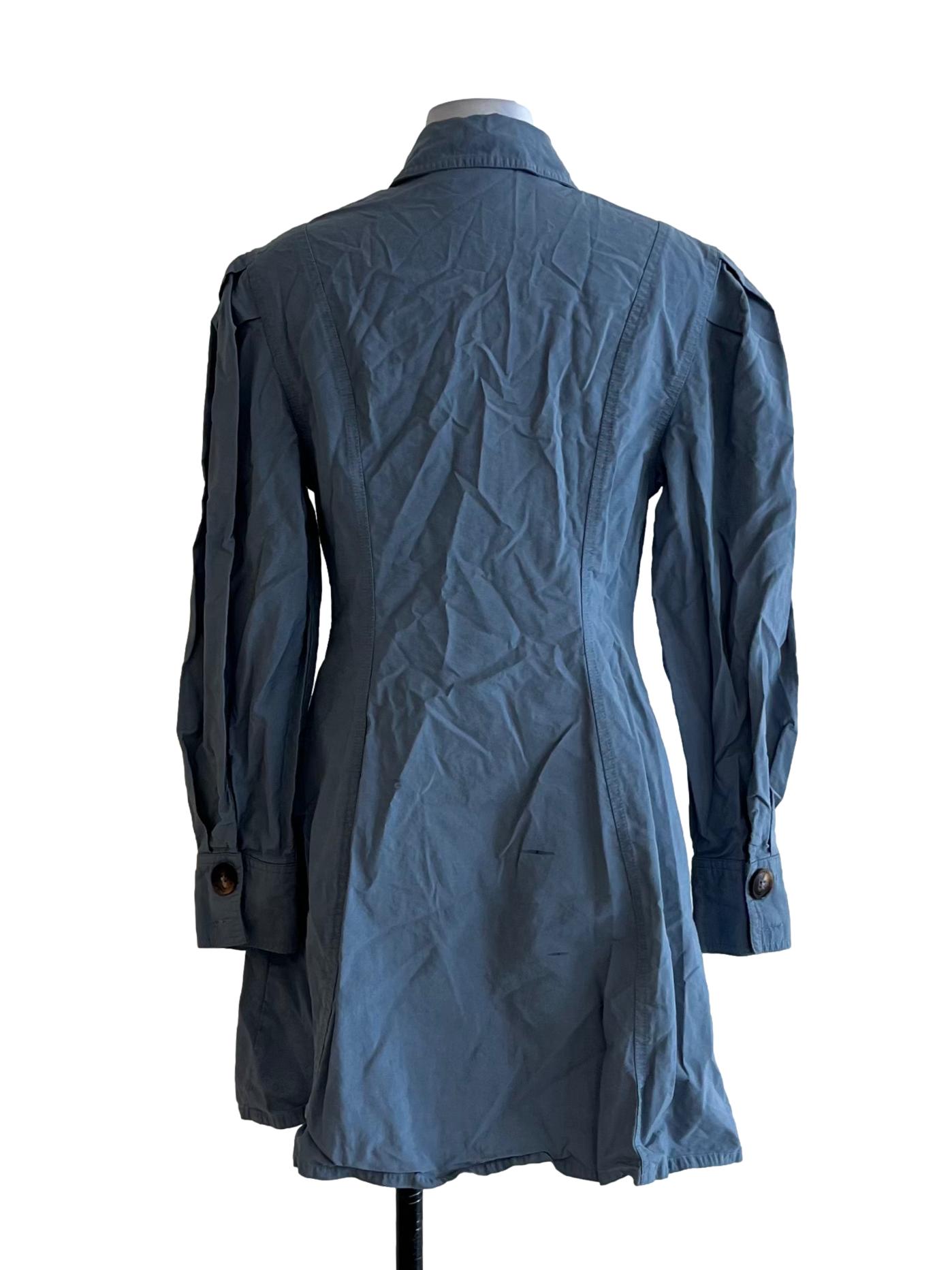 Stone Blue Wing Collar Empire Dress