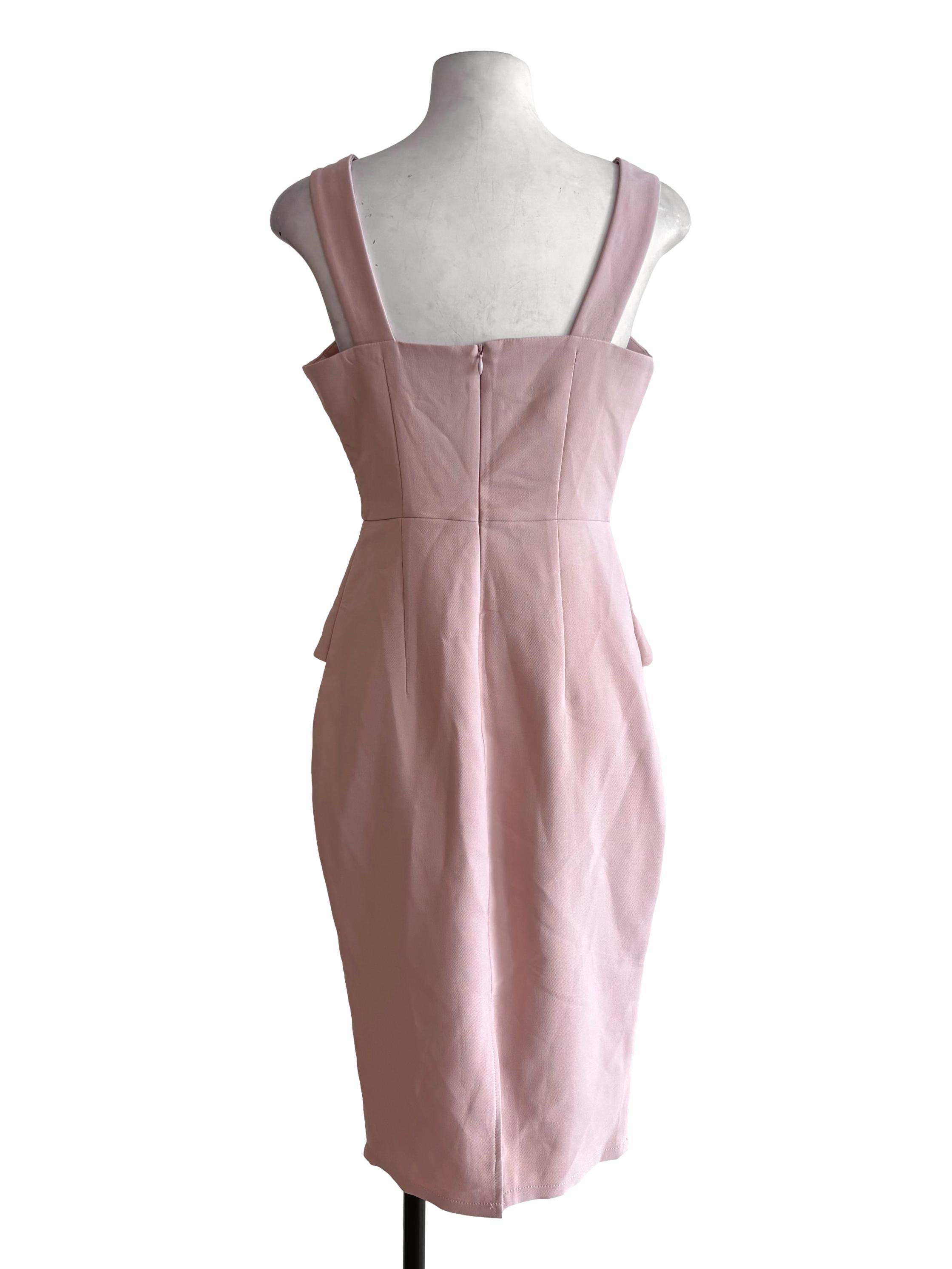 Pink Nude Peplum Dress