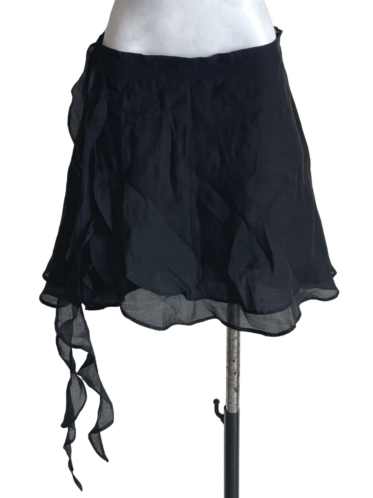 Black Jellyfish Bias Overlay Skirt