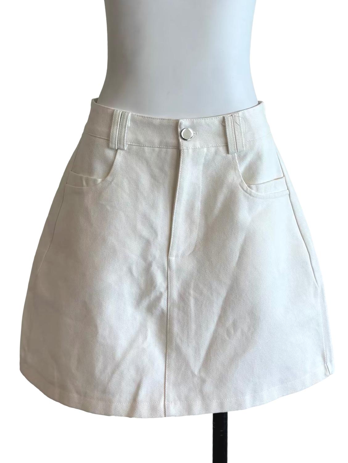 Off White Mini Denim Skirt