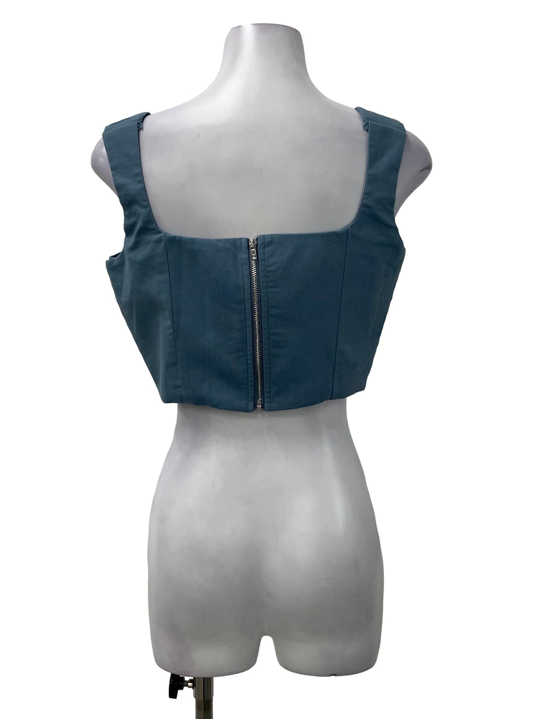 Blue Sweetheart Crop Top
