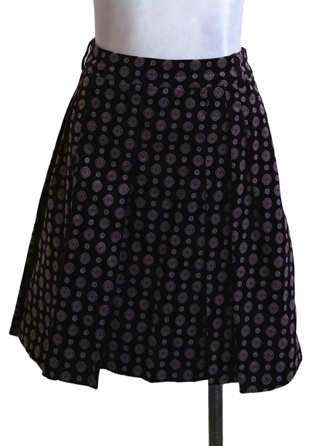 Dark Purple Pattern Mini Skirt