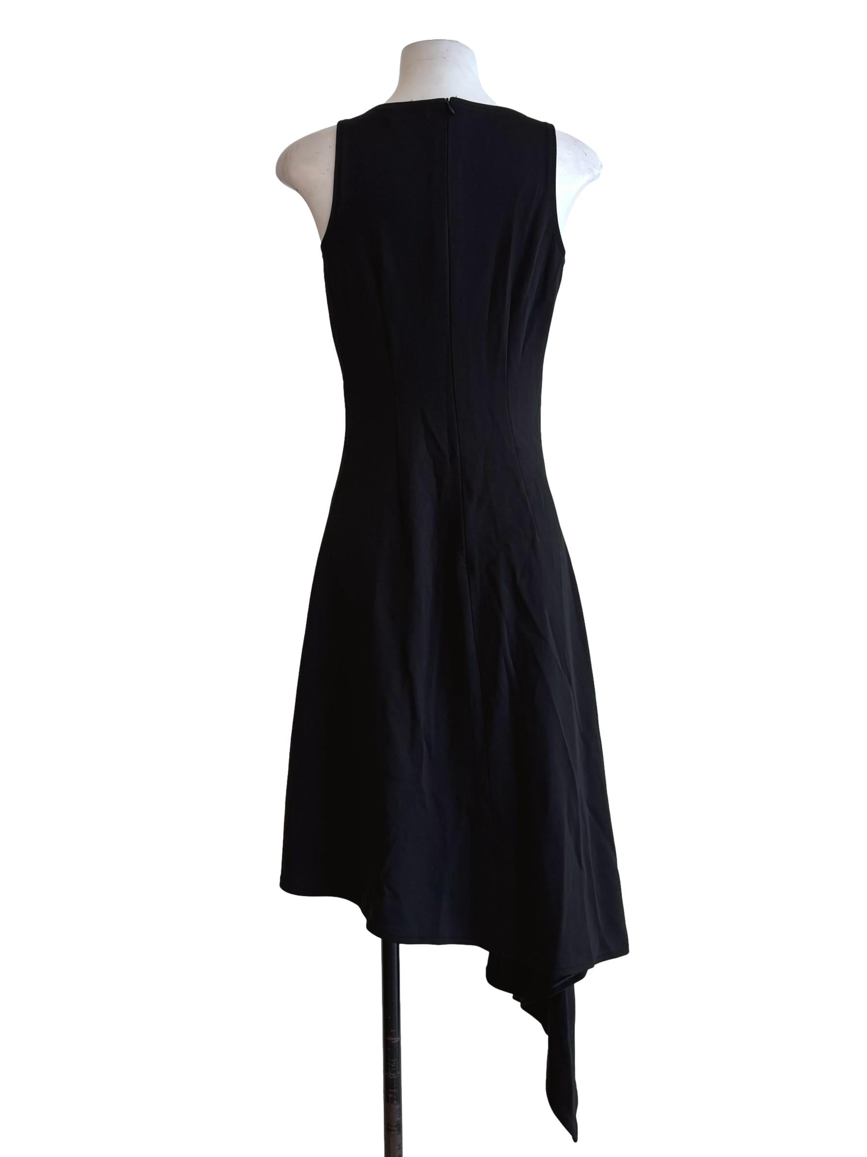 Night Black Sleeveless Asymmetrical Dress