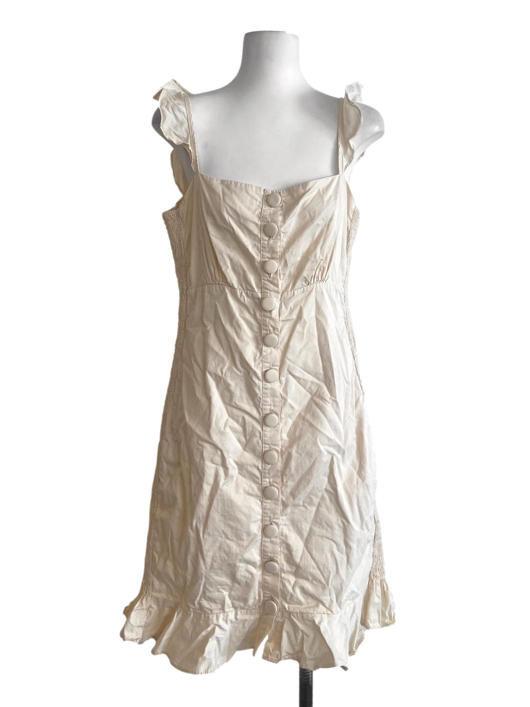 Egg Shell Button Down Shirt Dress