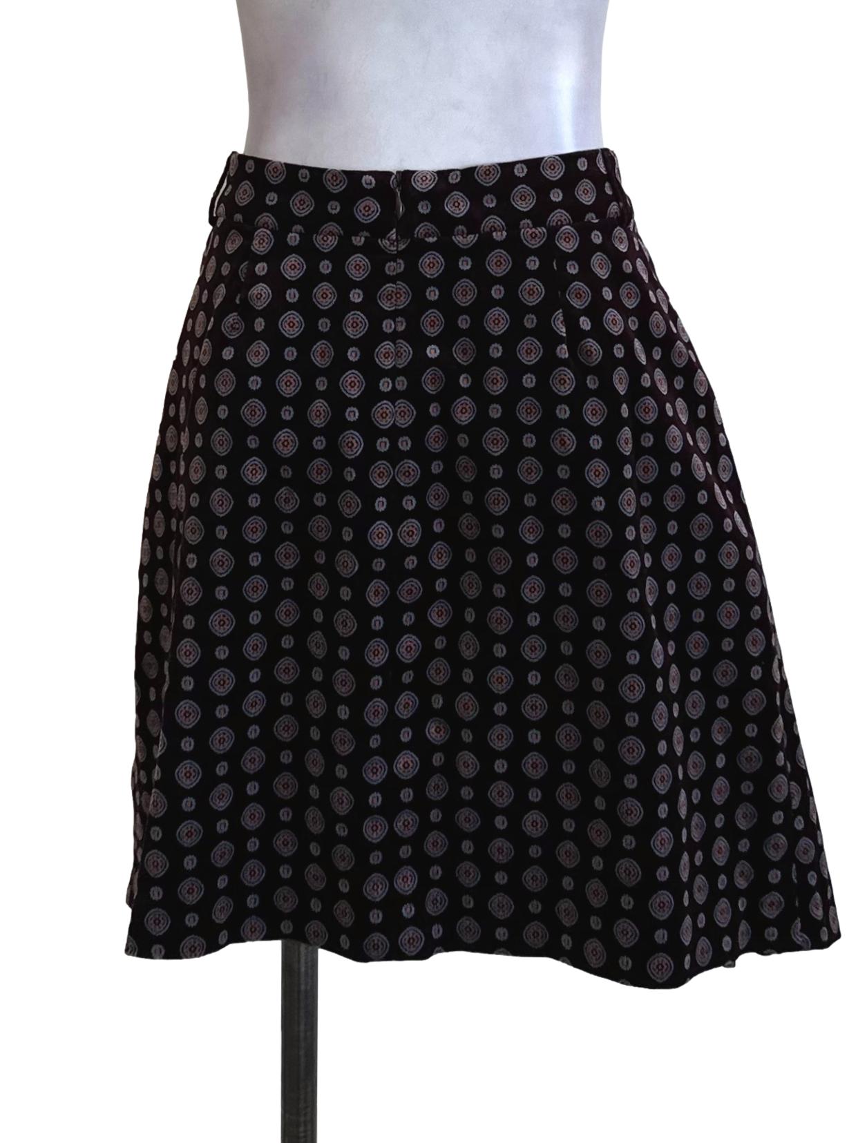 Dark Purple Pattern Mini Skirt