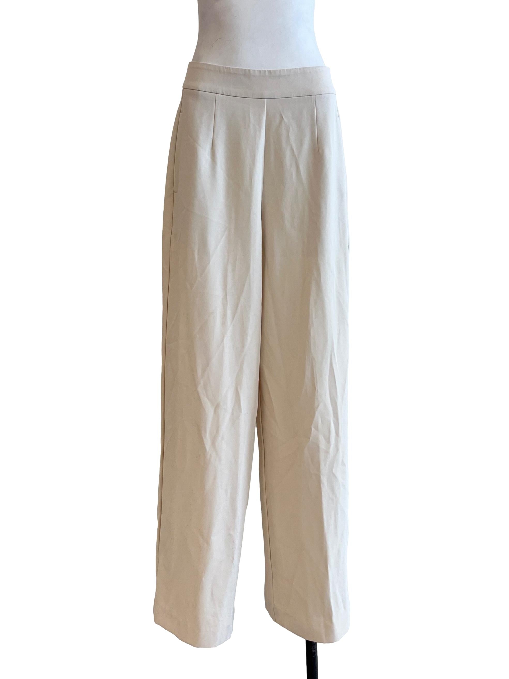 Alabaster White Wide Leg Pants