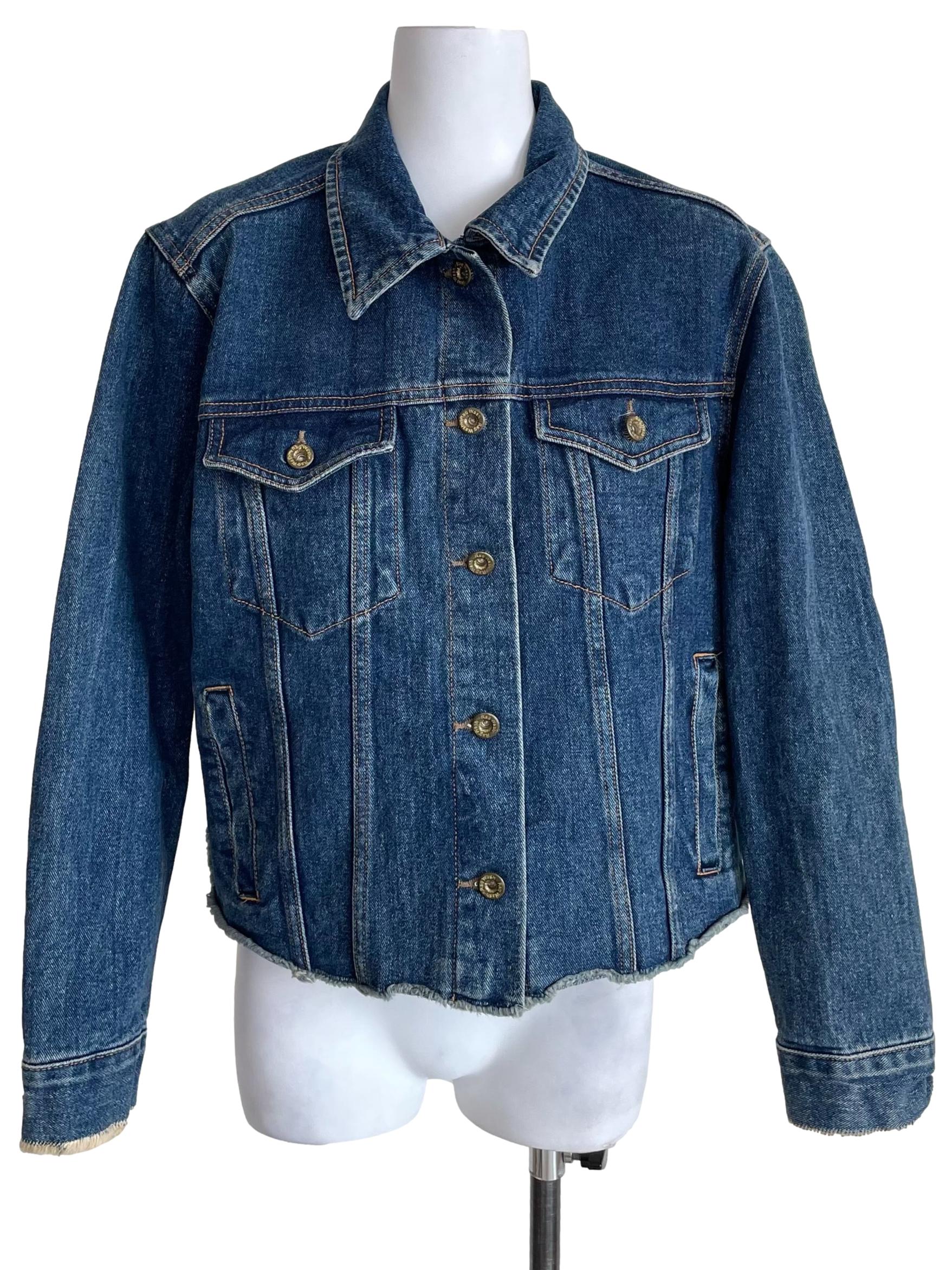 Denim Blue Distressed Jean Jacket